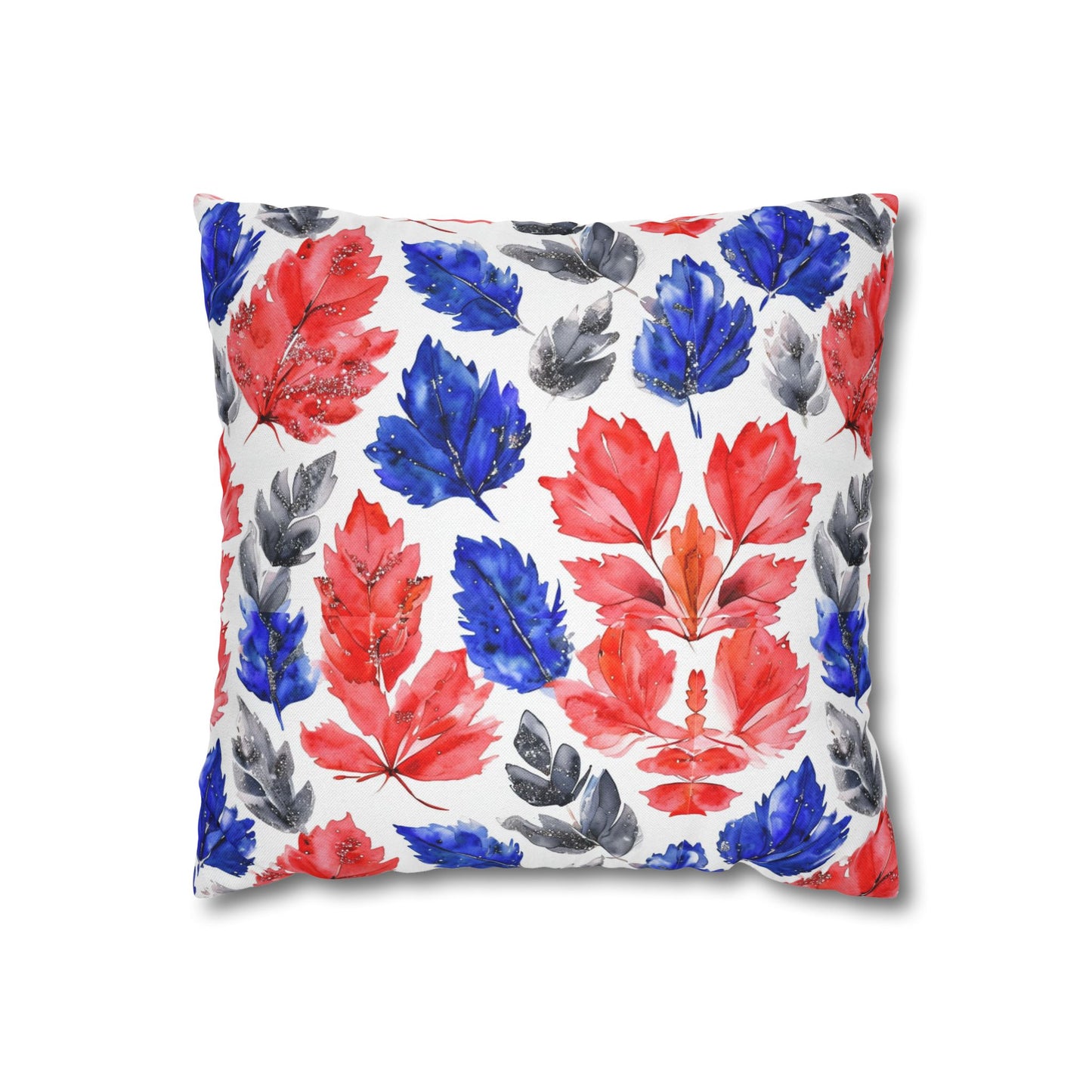 Buffalo Bills Fall Watercolor Leaves Spun Polyester Square Pillowcase
