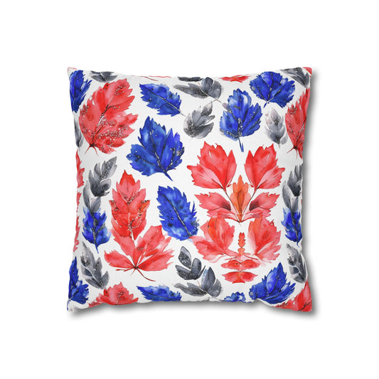 Buffalo Bills Fall Watercolor Leaves Spun Polyester Square Pillowcase