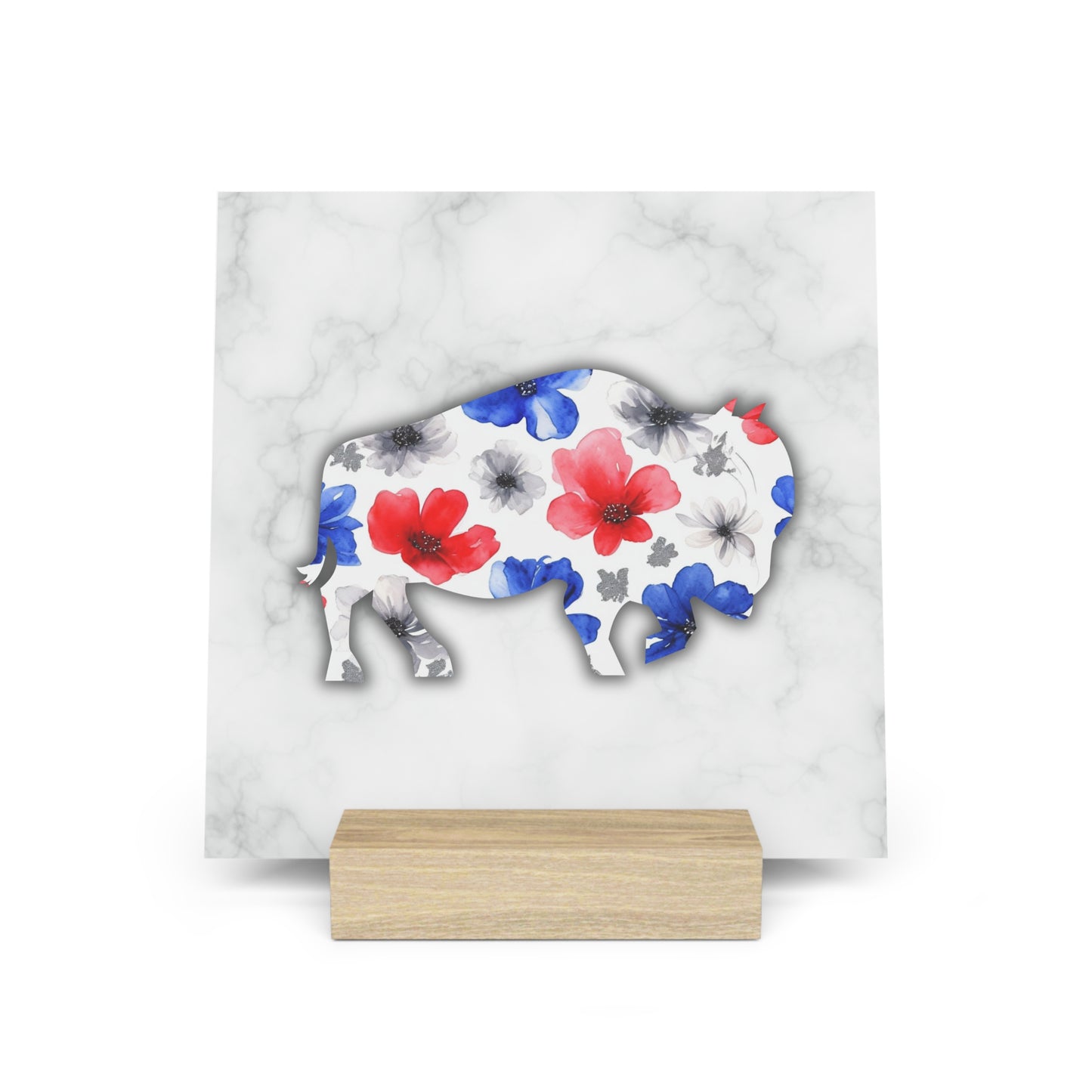 Floral Buffalo Gallery Board with Stand - Home Decor Display