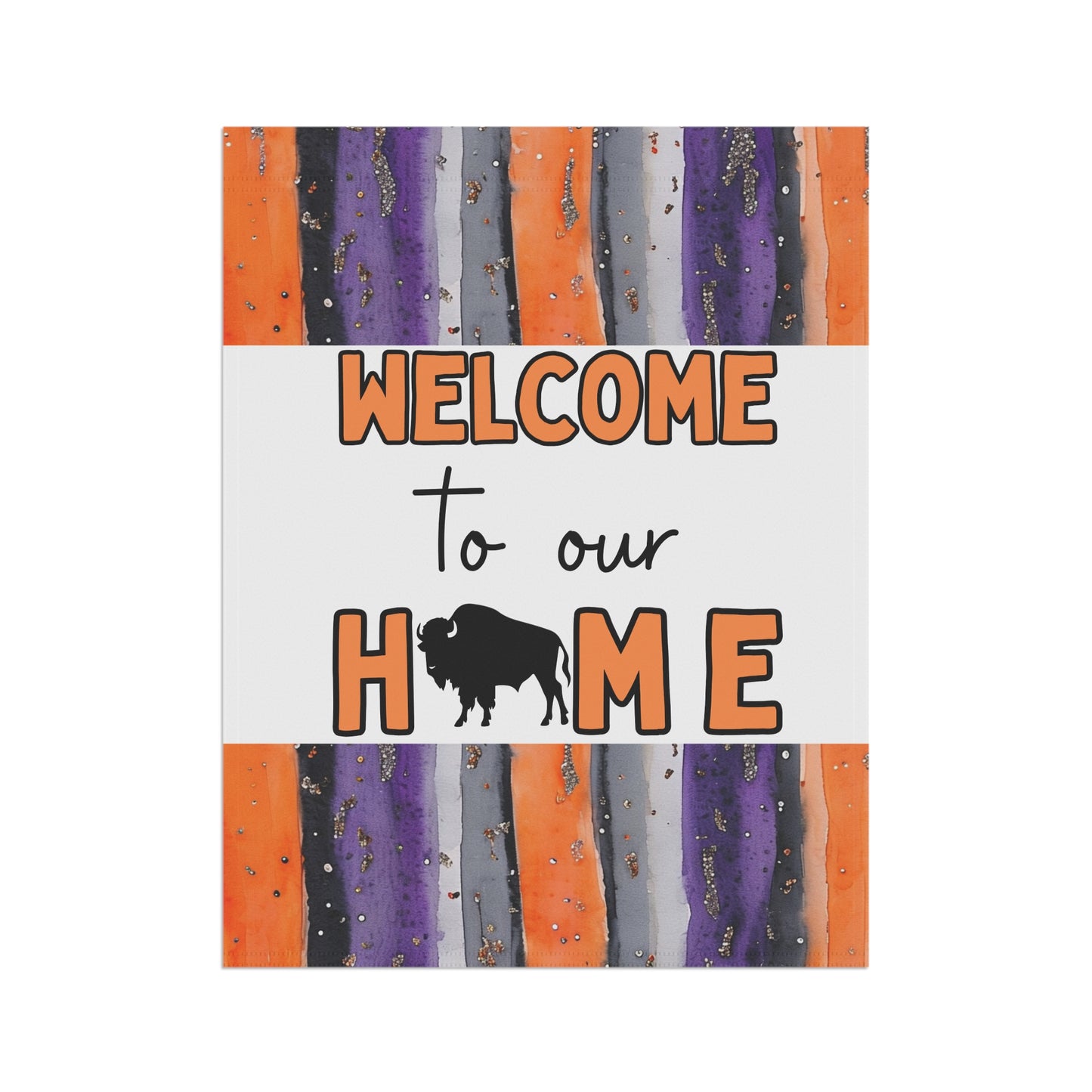 Welcome to Our Home Buffalo Lacrosse Watercolor Design