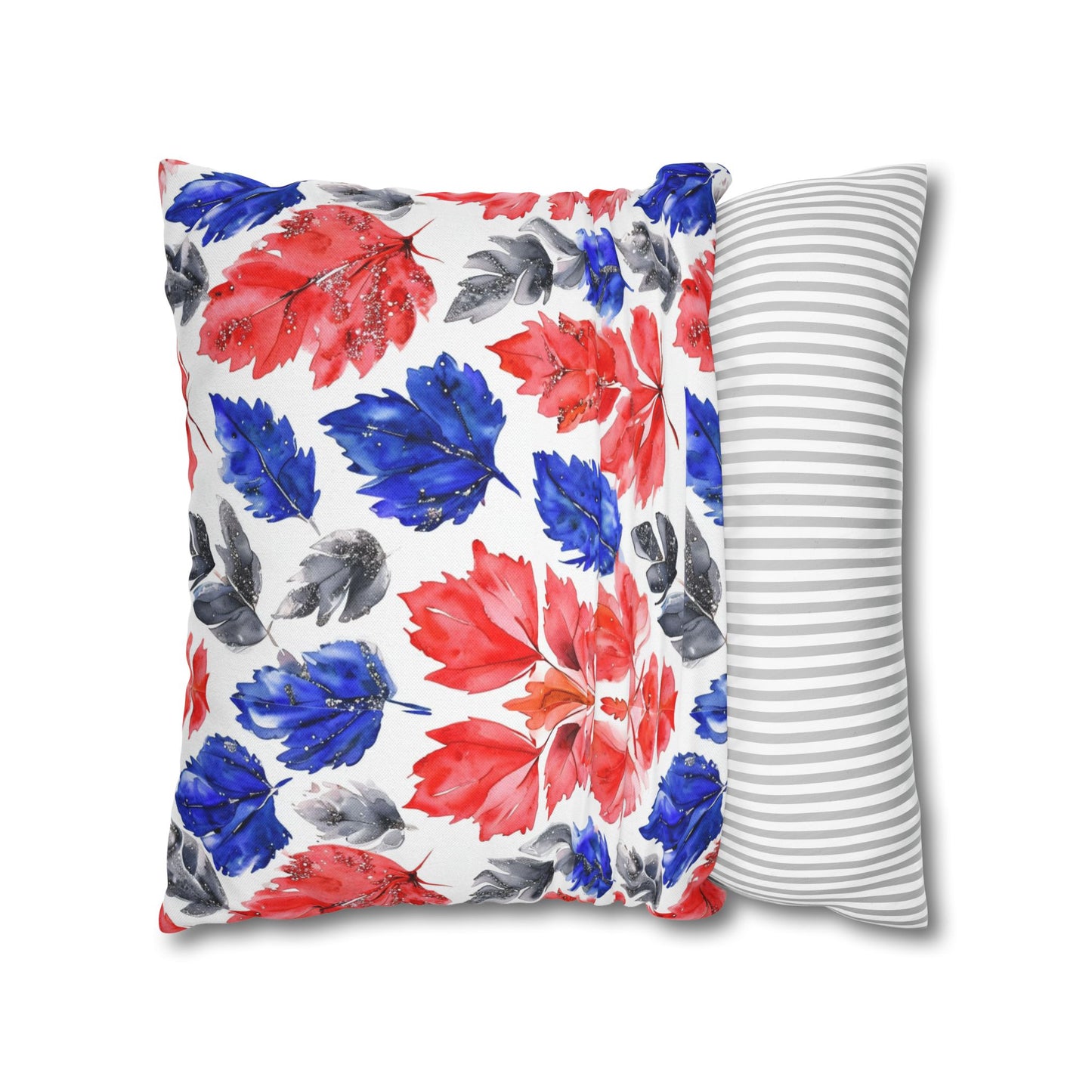 Buffalo Bills Fall Watercolor Leaves Spun Polyester Square Pillowcase