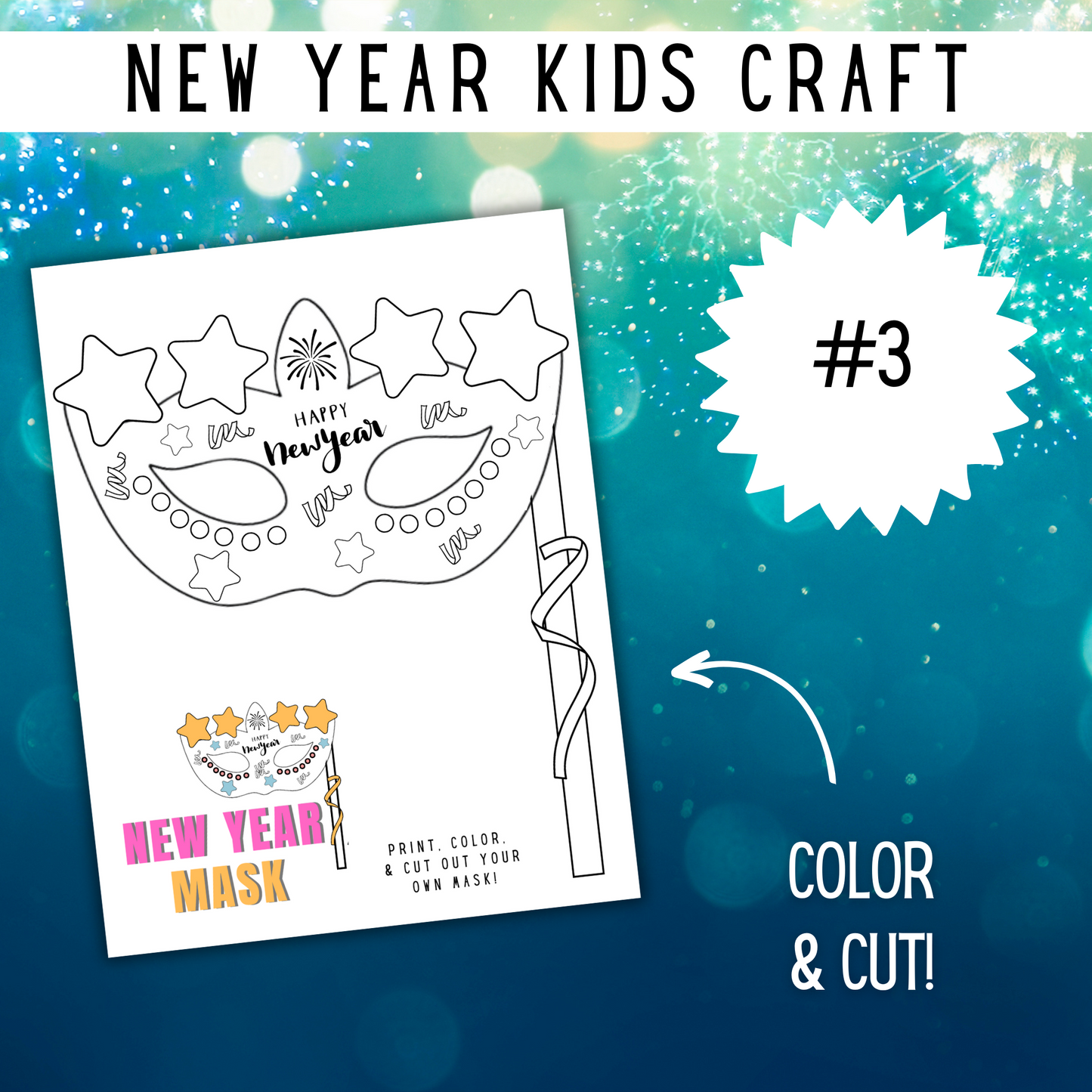 New Years Packet of Games, Coloring and Kids Crafts