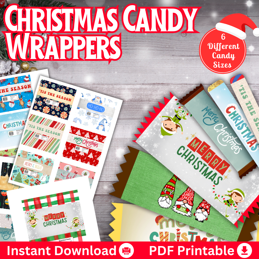 Christmas Candy Wrapper Digital Downloads