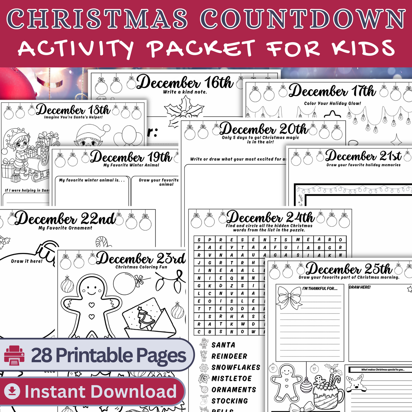 Christmas Countdown Activity Pack