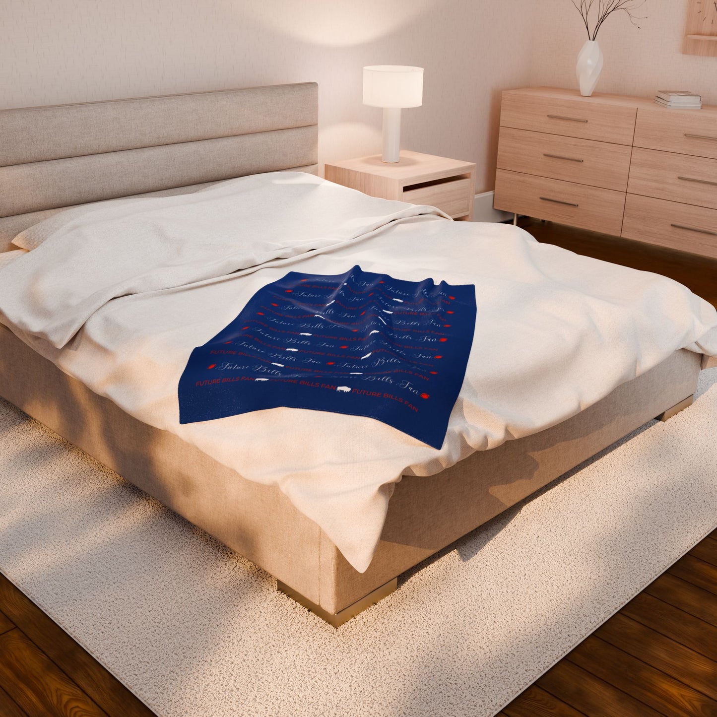 Future Buffalo Football Fan Warm and Cuddly Velveteen Plush Blanket