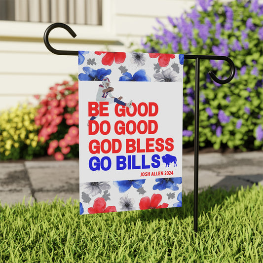 Buffalo QB Quote Garden Flags Floral Watercolor Design