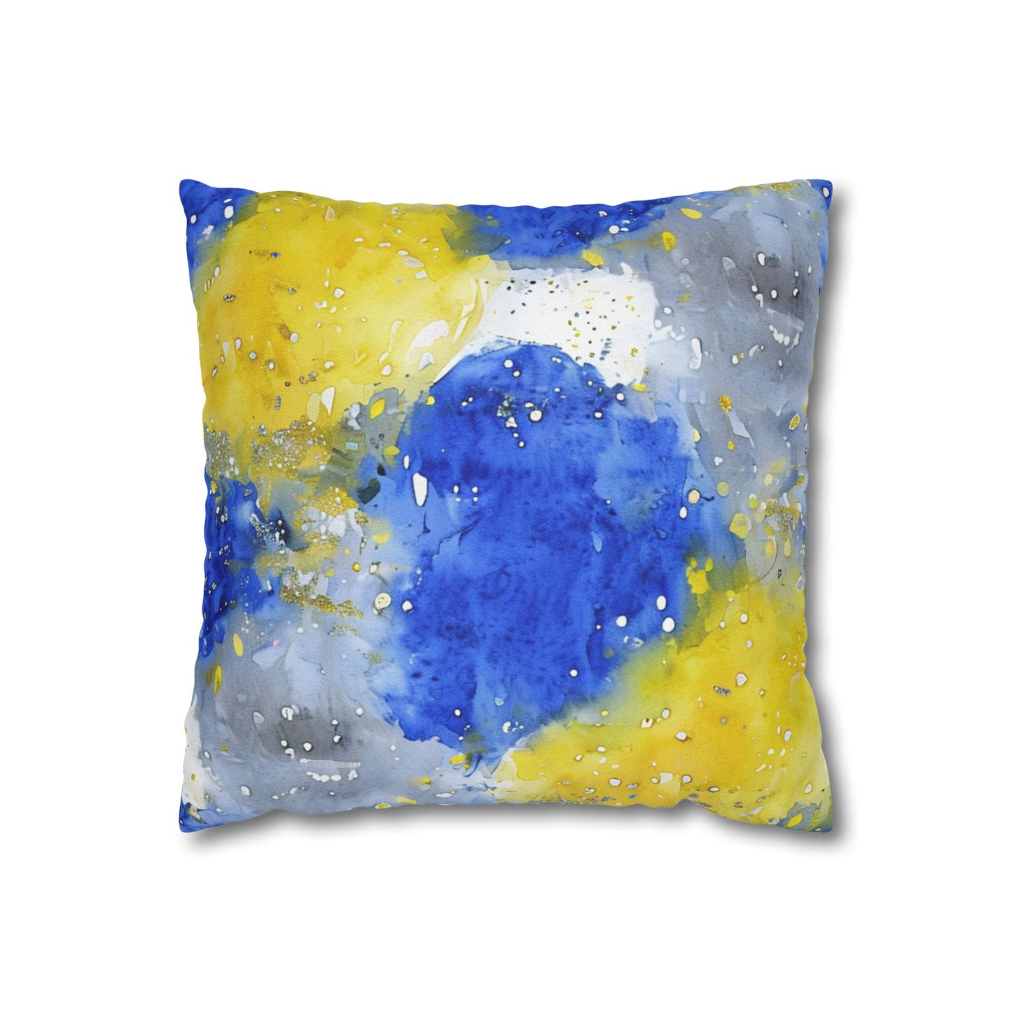 Buffalo Sabres Watercolor Splatter Spun Polyester Square Pillowcase