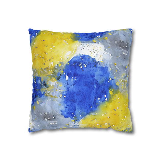Buffalo Sabres Watercolor Splatter Spun Polyester Square Pillowcase