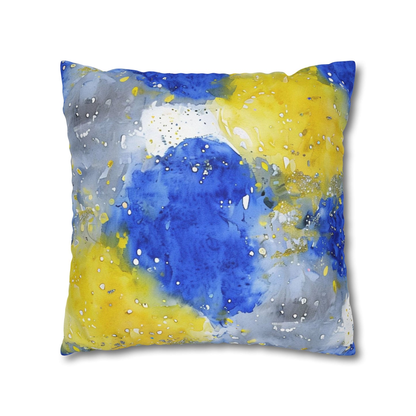 Buffalo Sabres Watercolor Splatter Spun Polyester Square Pillowcase
