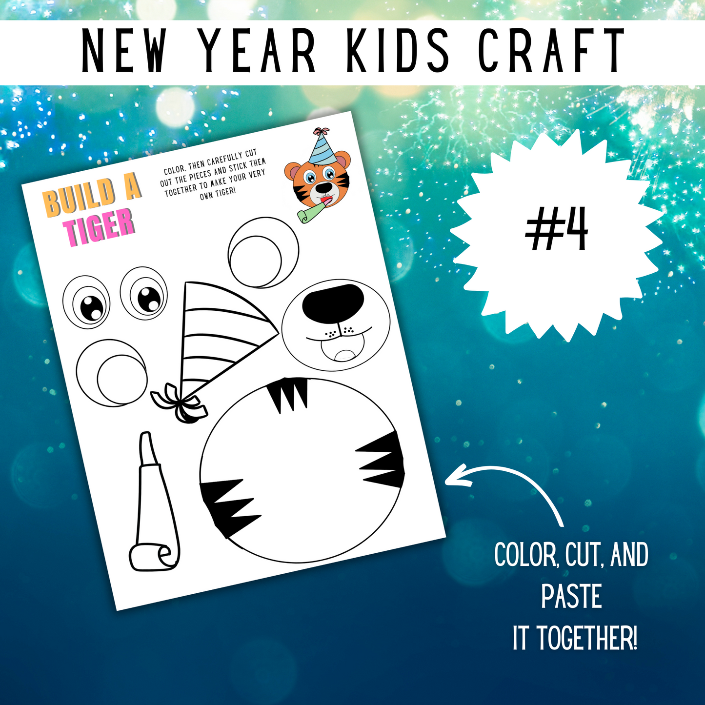 New Years Packet of Games, Coloring and Kids Crafts