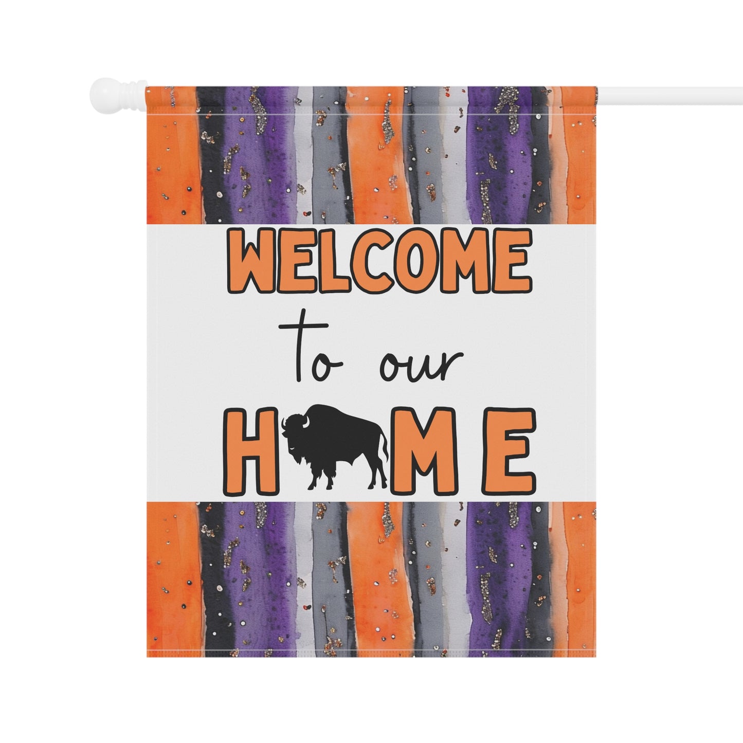 Welcome to Our Home Buffalo Lacrosse Watercolor Design