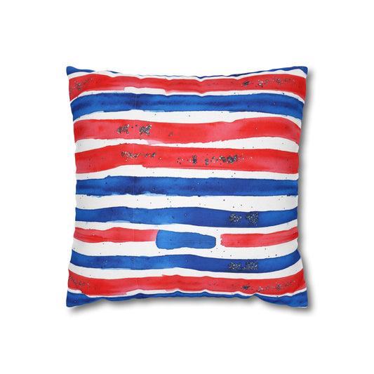 Buffalo Bills Striped Watercolor Leaves Spun Polyester Square Pillowcase