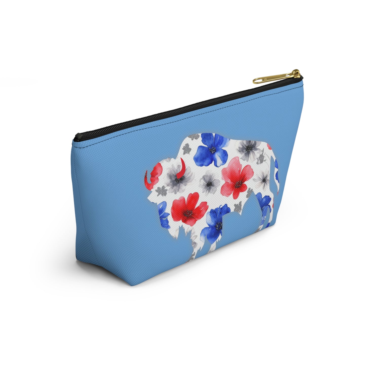 Oh My Josh Buffalo Football Retro Accessory Pouch w T-bottom ~ Baby Blue