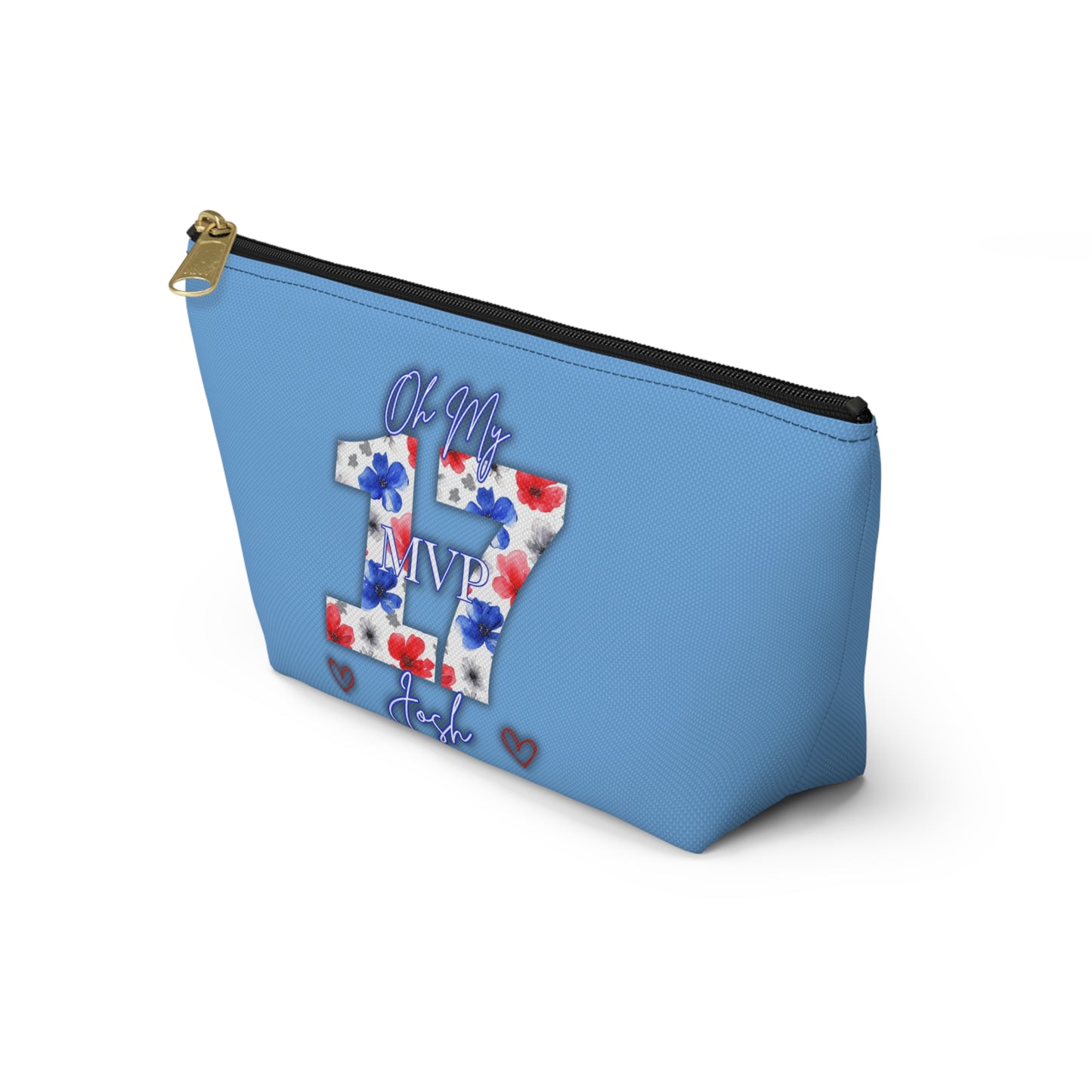 Oh My Josh Buffalo Football Retro Accessory Pouch w T-bottom ~ Baby Blue