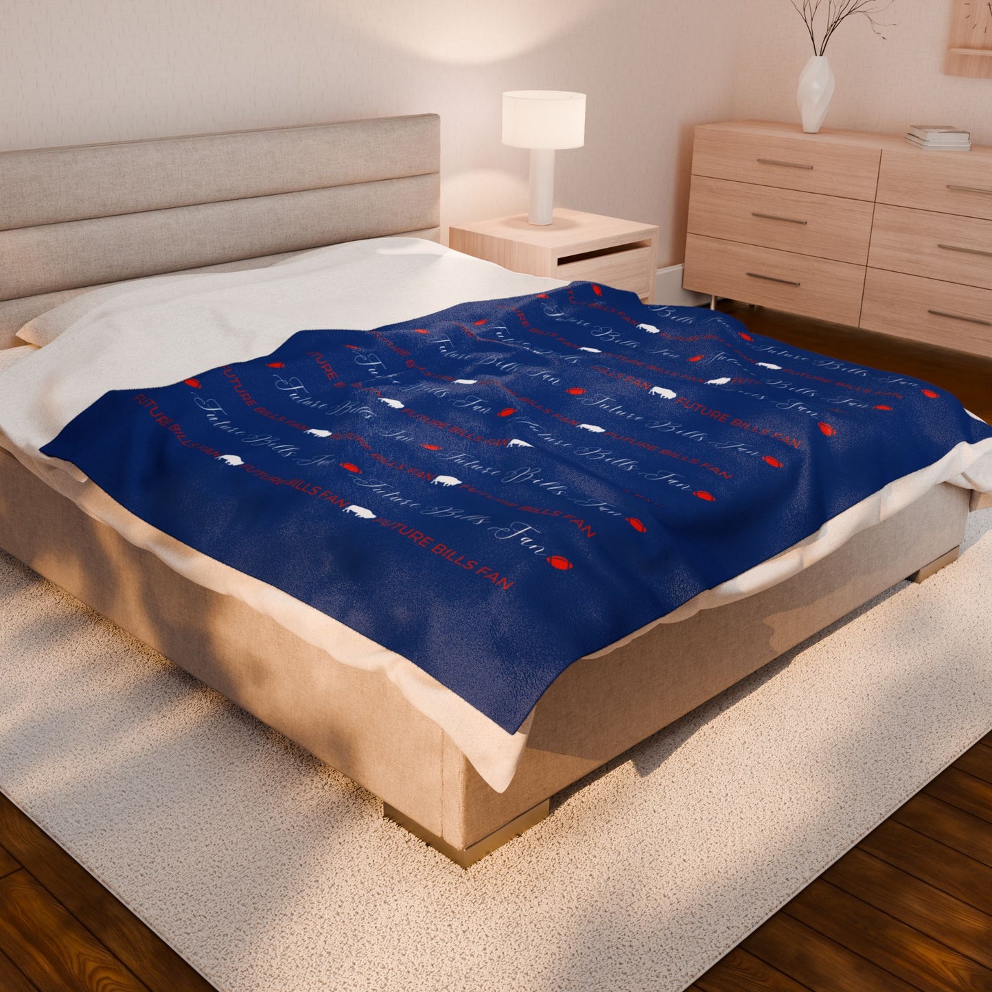 Future Buffalo Football Fan Warm and Cuddly Velveteen Plush Blanket