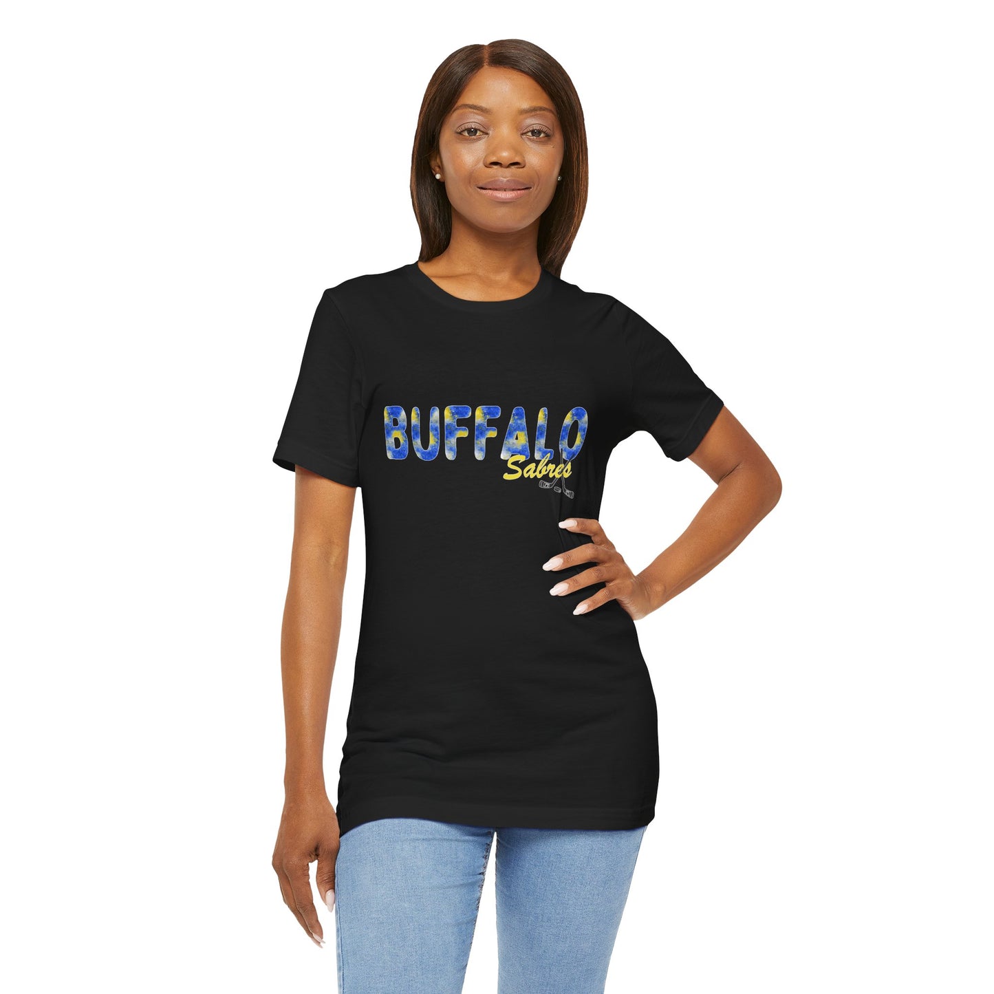 Sabres Watercolor Buffalo Unisex Short Sleeve Tee