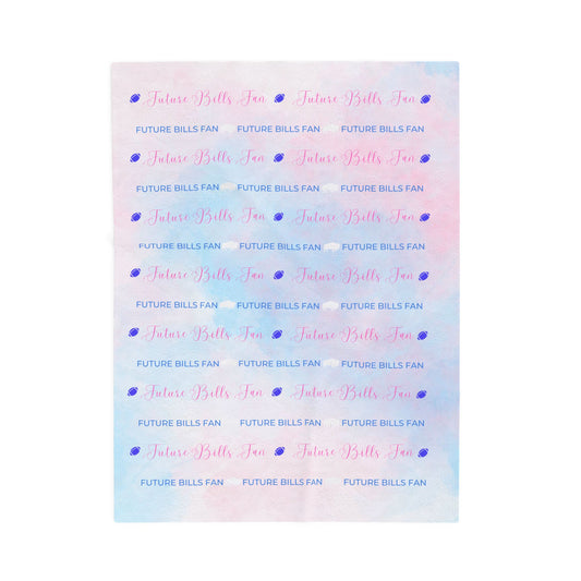 Pink and Blue Future Buffalo Football Fan Warm and Cuddly Velveteen Plush Blanket