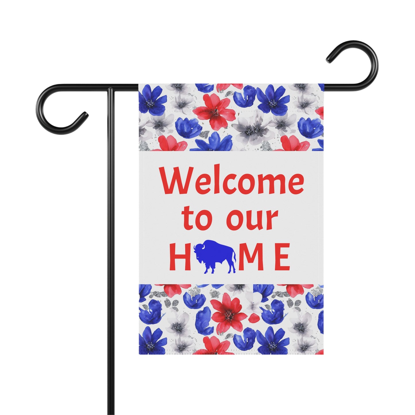 Welcome to Our Home Buffalo Floral Watercolor Design