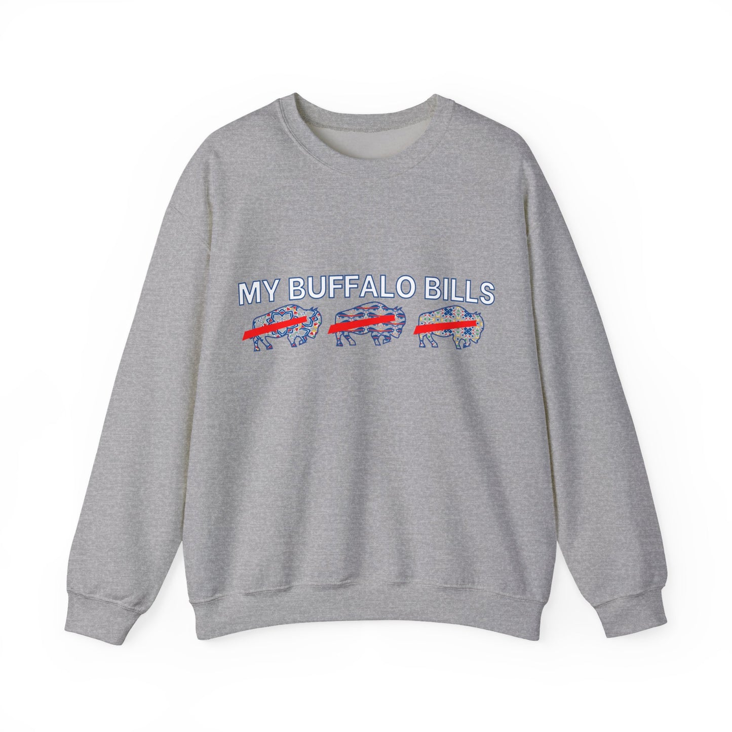 Buffalo Football Mash Up Unisex Heavy Blend™ Crewneck Sweatshirt