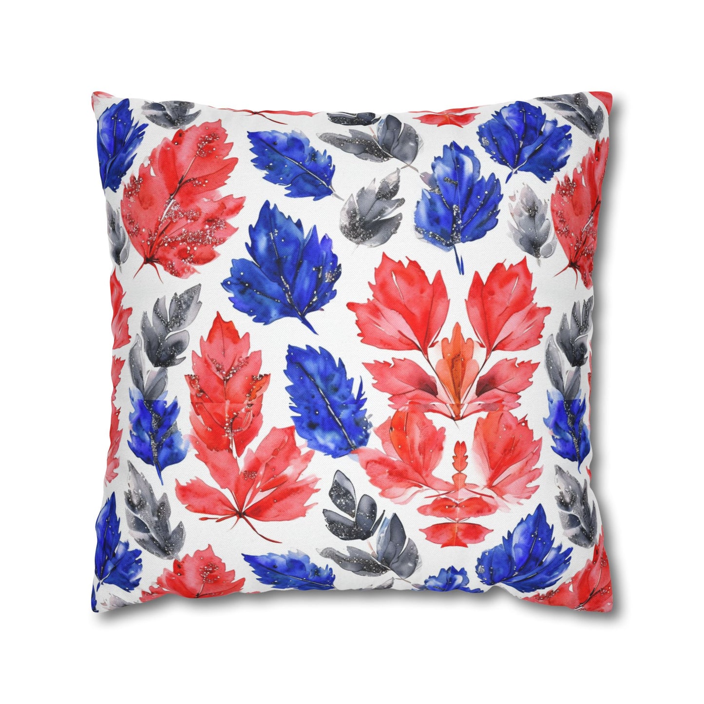 Buffalo Bills Fall Watercolor Leaves Spun Polyester Square Pillowcase