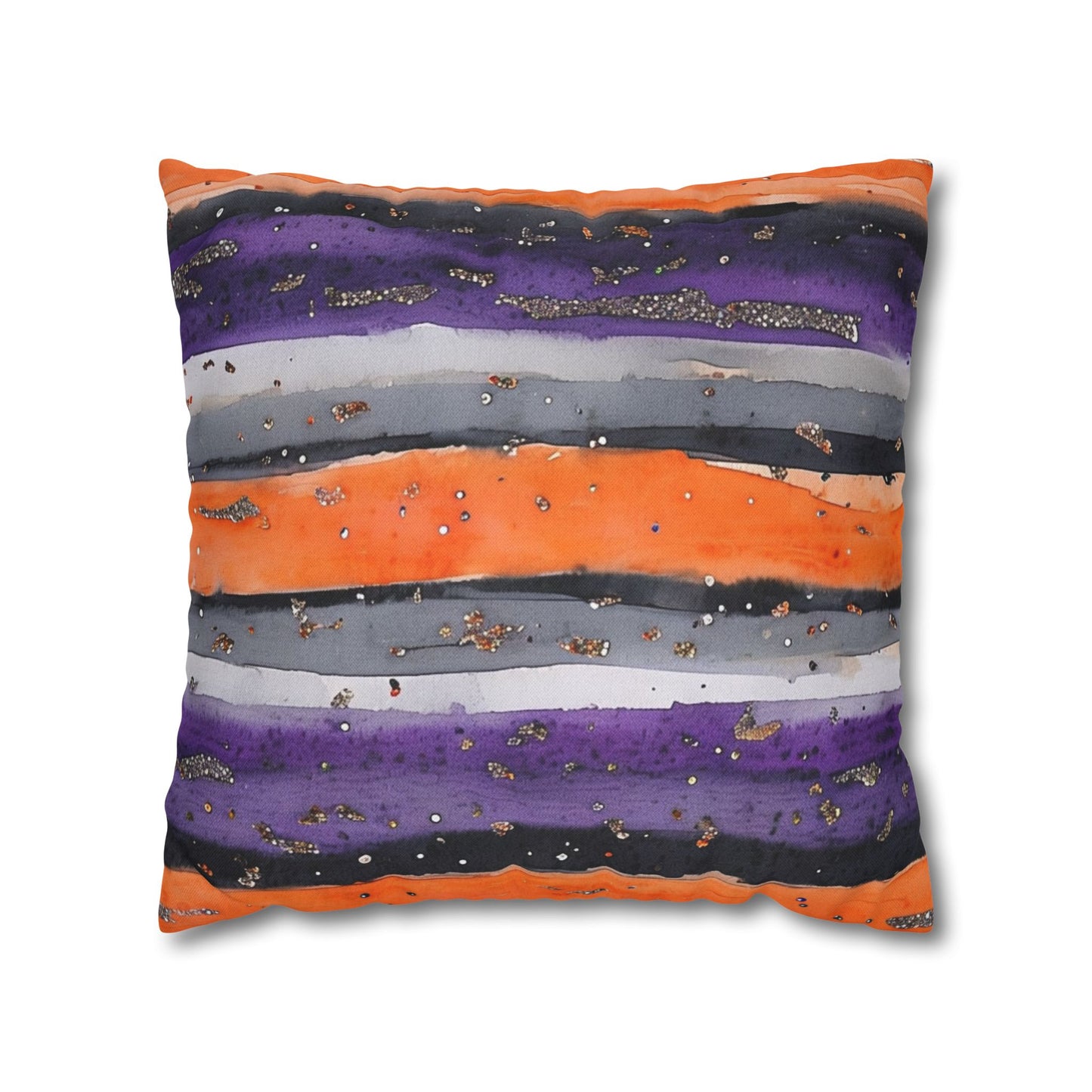 Bandits Stripe Watercolor Spun Polyester Square Pillowcase