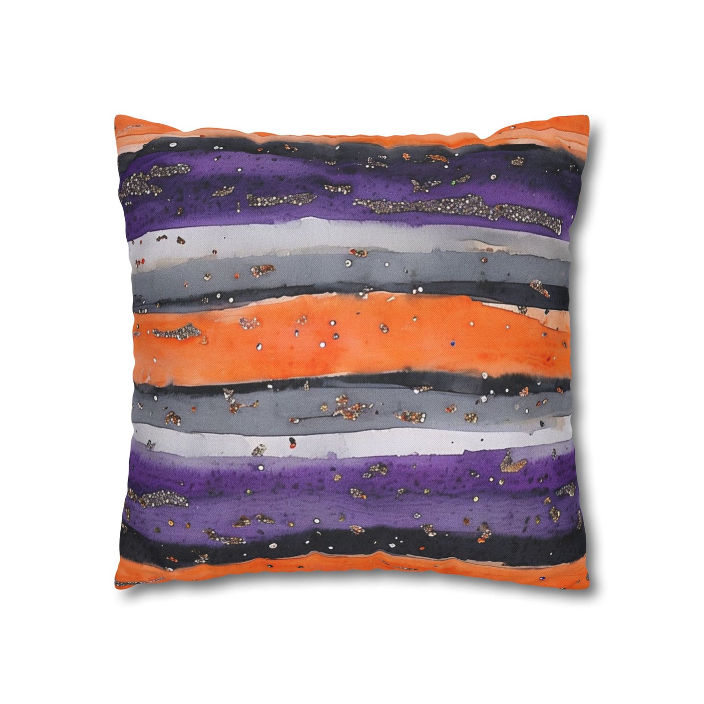 Bandits Stripe Watercolor Spun Polyester Square Pillowcase