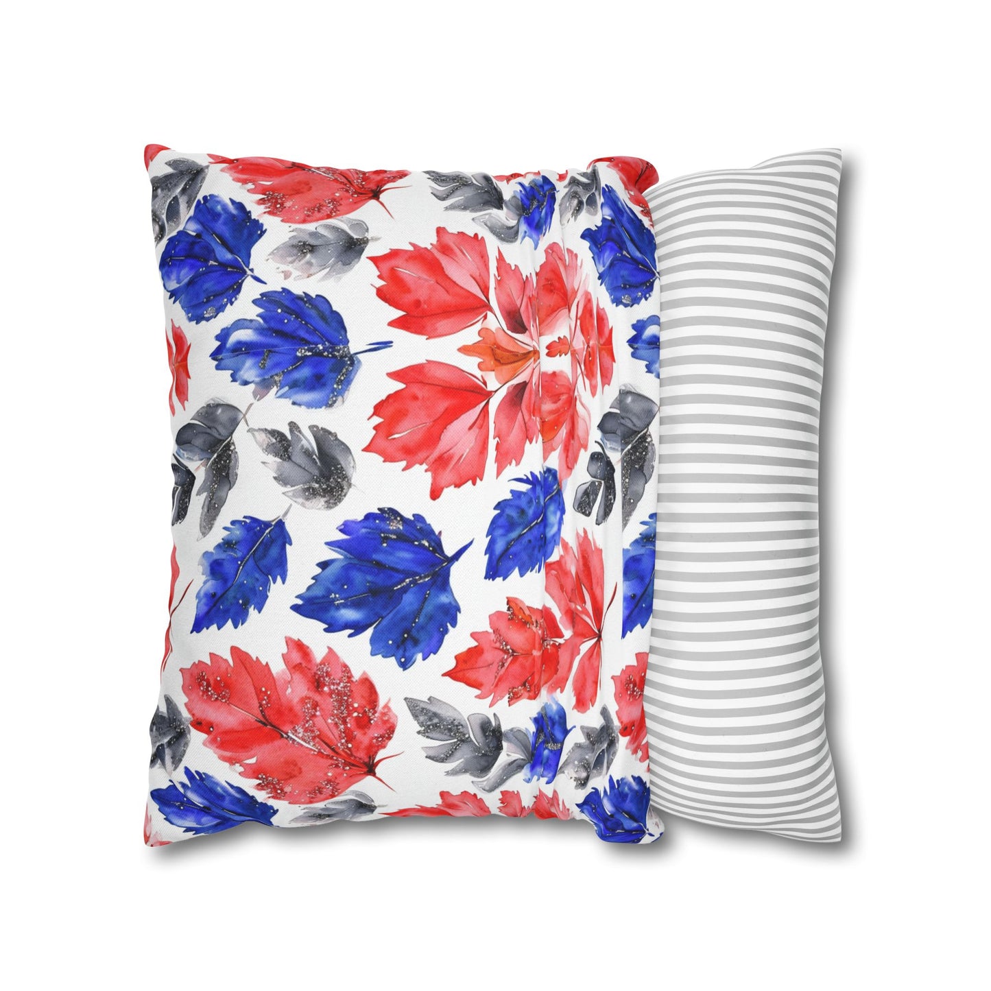 Buffalo Bills Fall Watercolor Leaves Spun Polyester Square Pillowcase