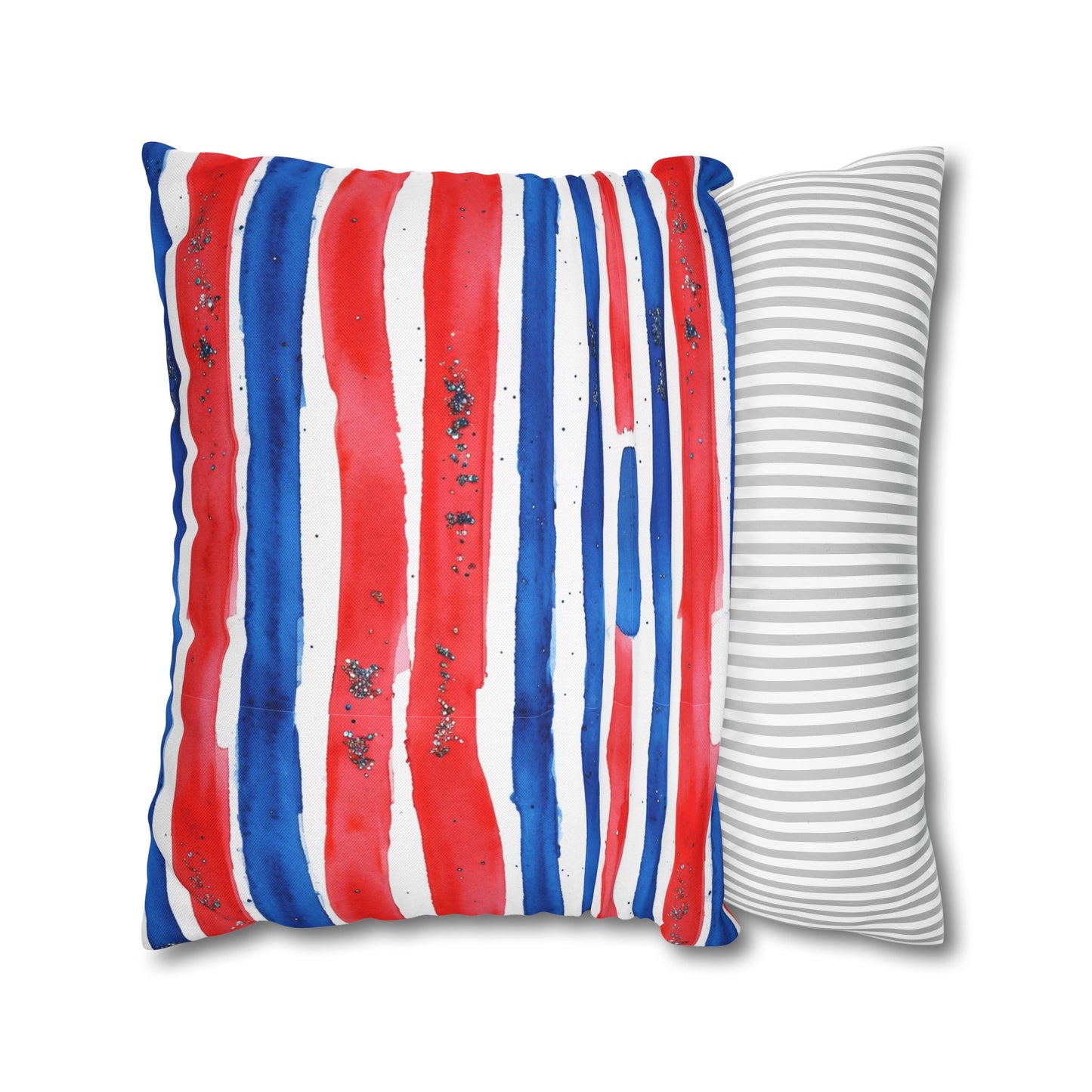 Buffalo Bills Striped Watercolor Leaves Spun Polyester Square Pillowcase