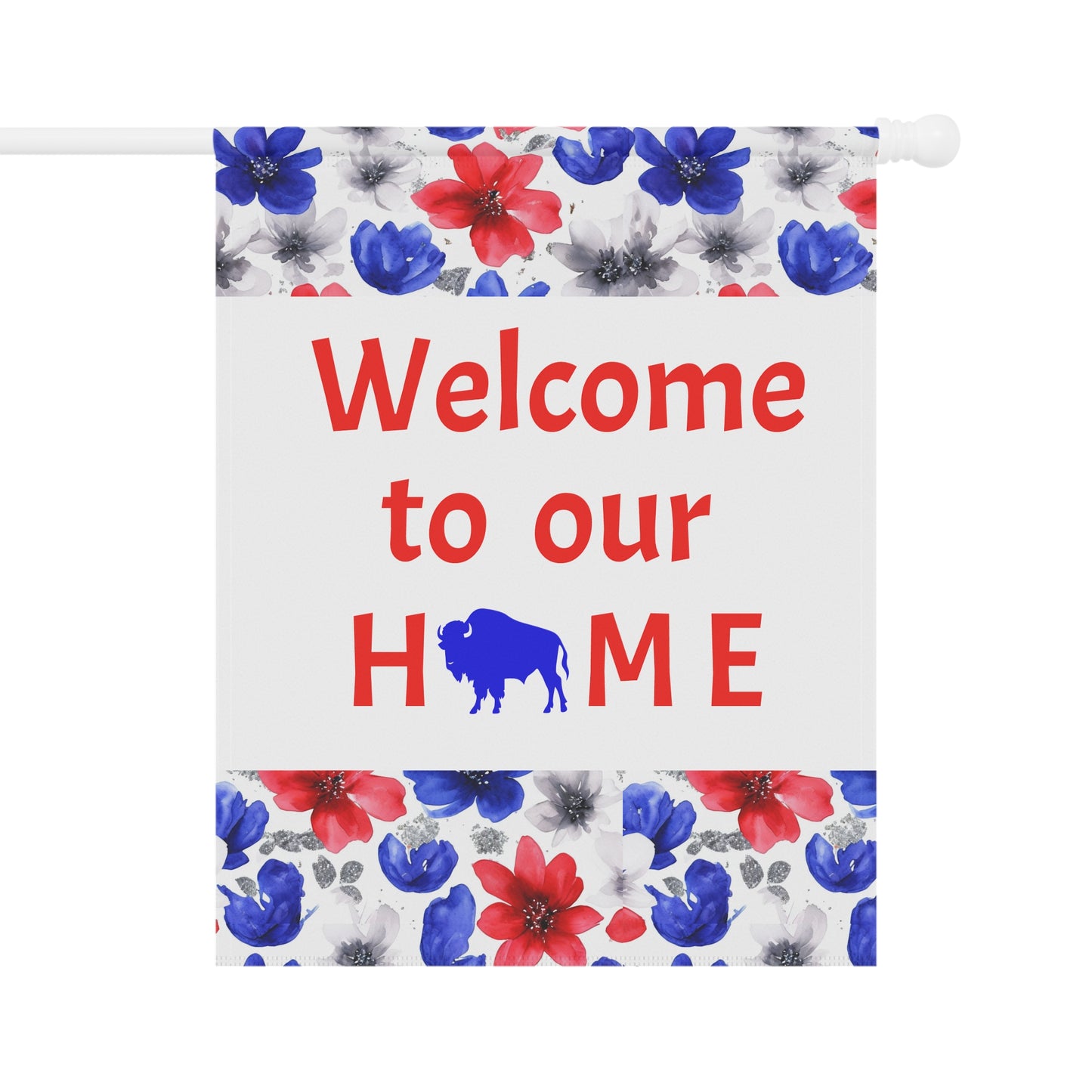 Welcome to Our Home Buffalo Floral Watercolor Design
