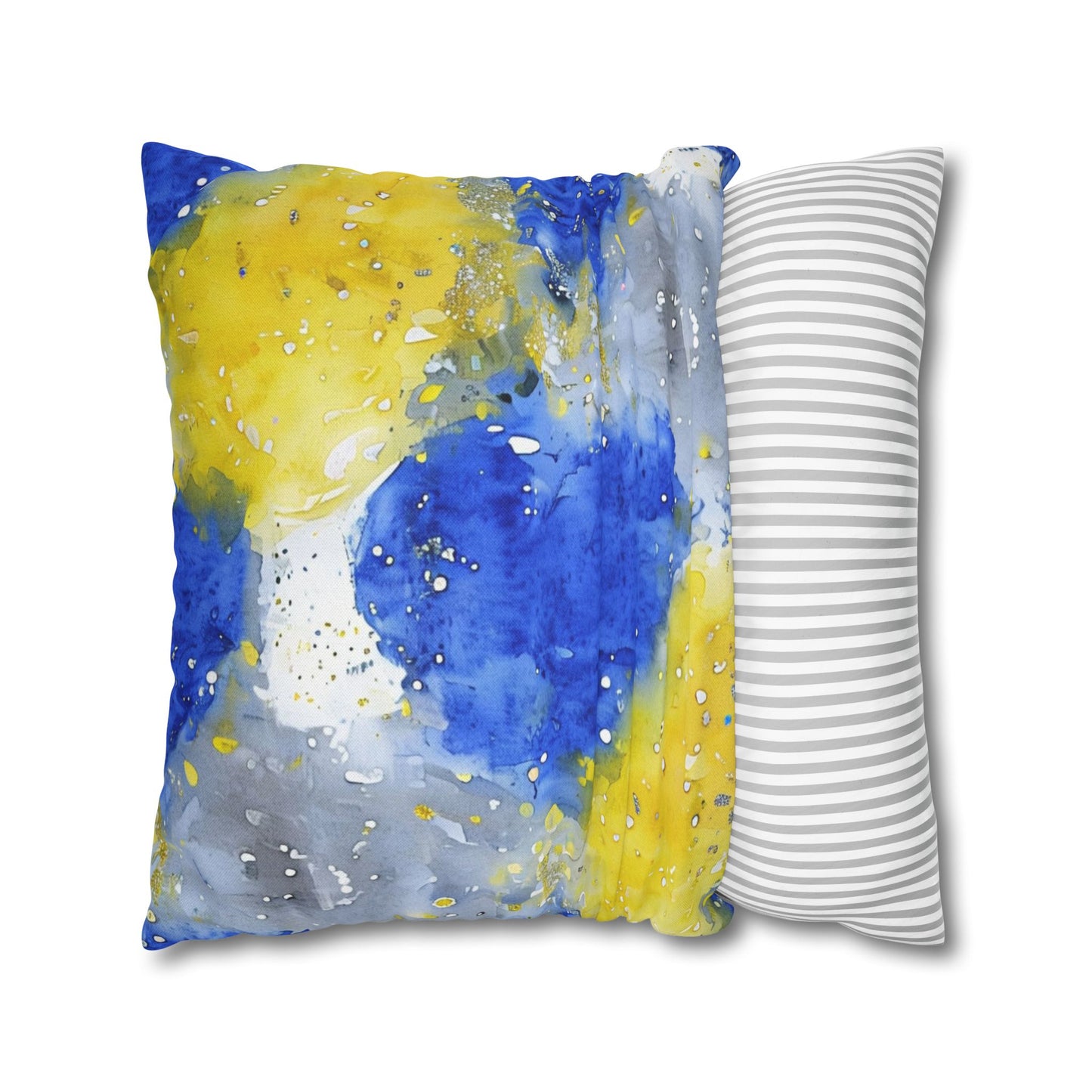 Buffalo Sabres Watercolor Splatter Spun Polyester Square Pillowcase