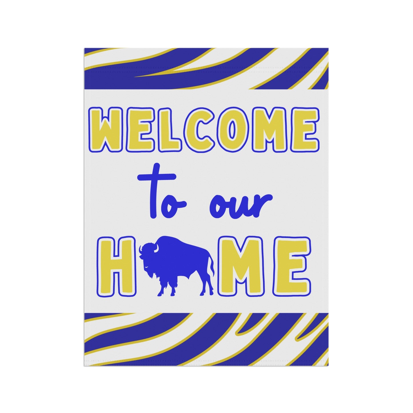 Blue & Gold Welcome to Our Home House & Garden Flags