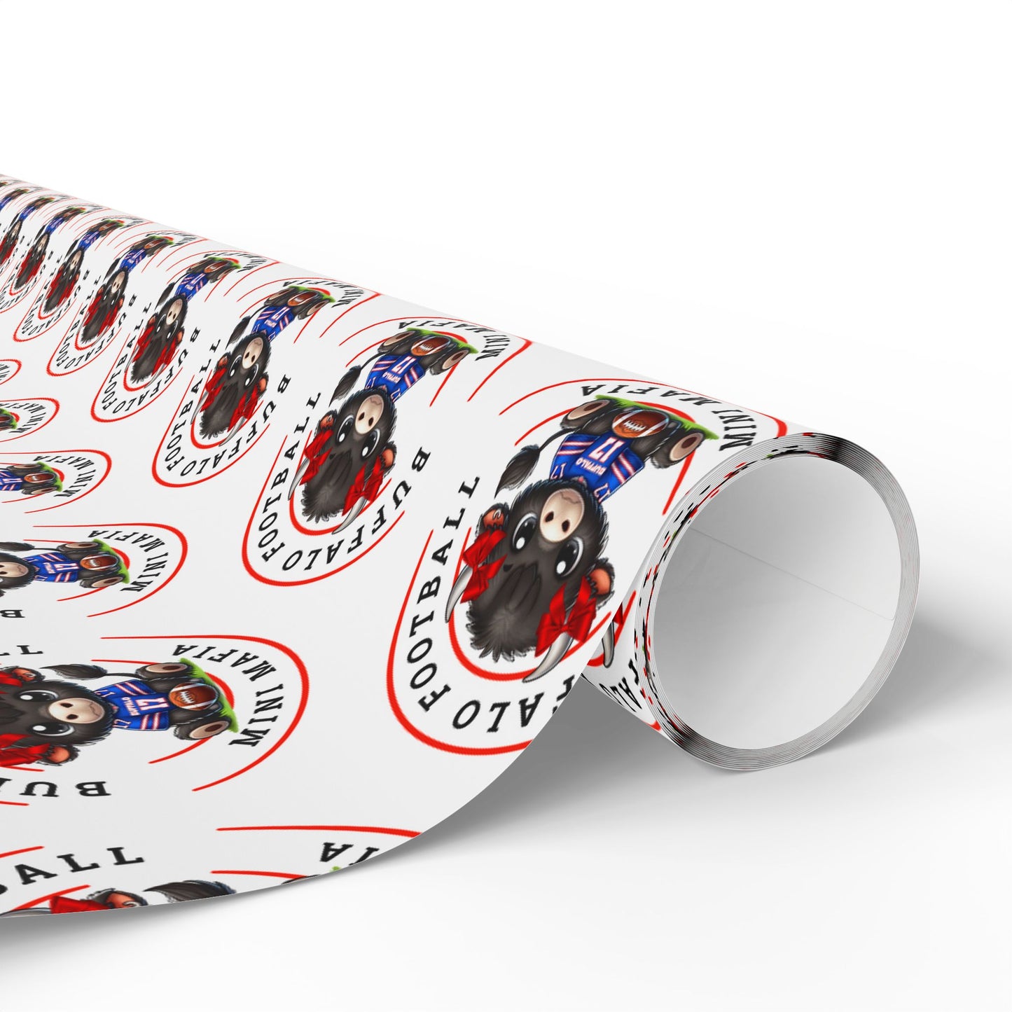 Mini Mafia in Bows Buffalo Football Wrapping Paper
