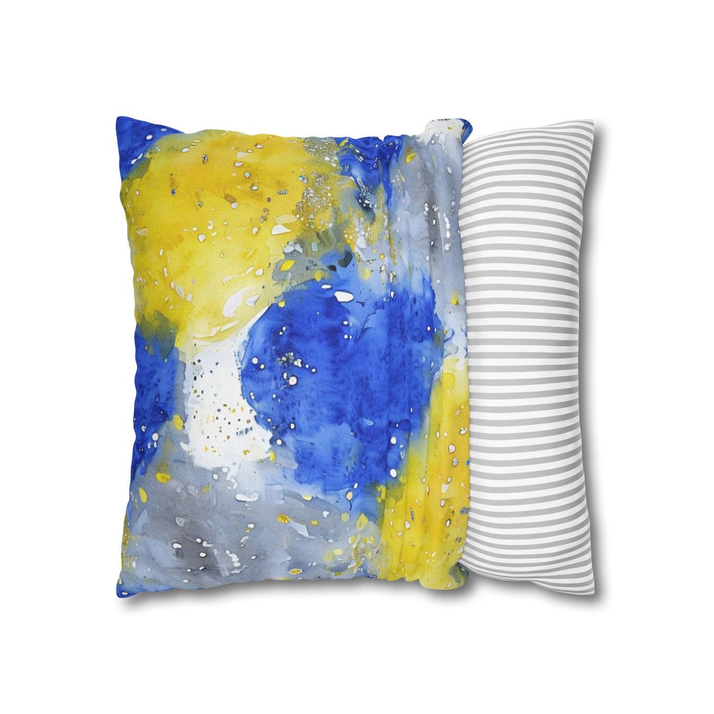 Buffalo Sabres Watercolor Splatter Spun Polyester Square Pillowcase