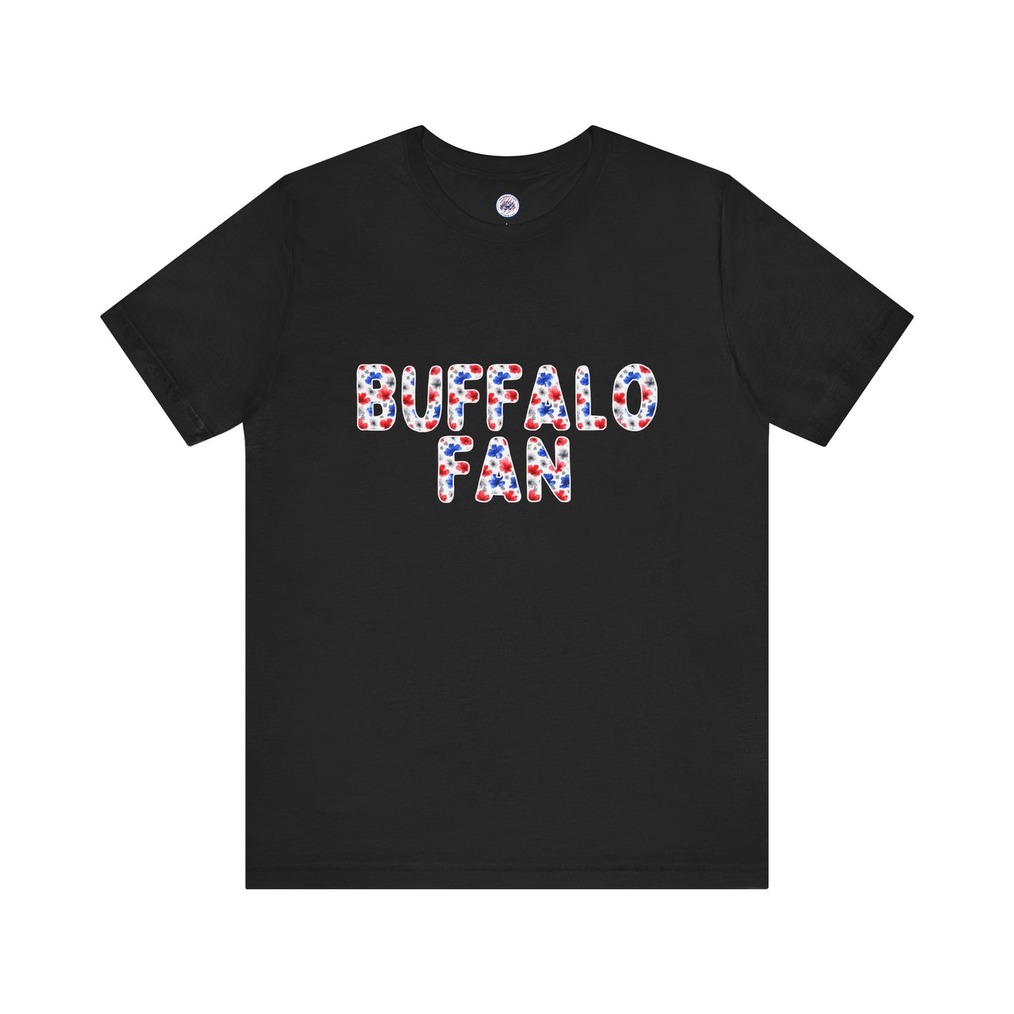 Floral Watercolor Buffalo Fan Unisex Short Sleeve Tee