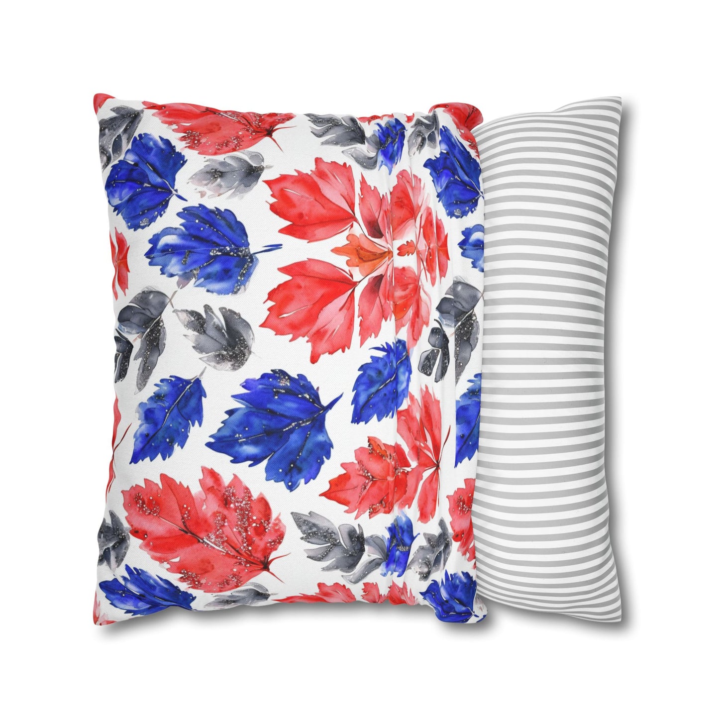 Buffalo Bills Fall Watercolor Leaves Spun Polyester Square Pillowcase