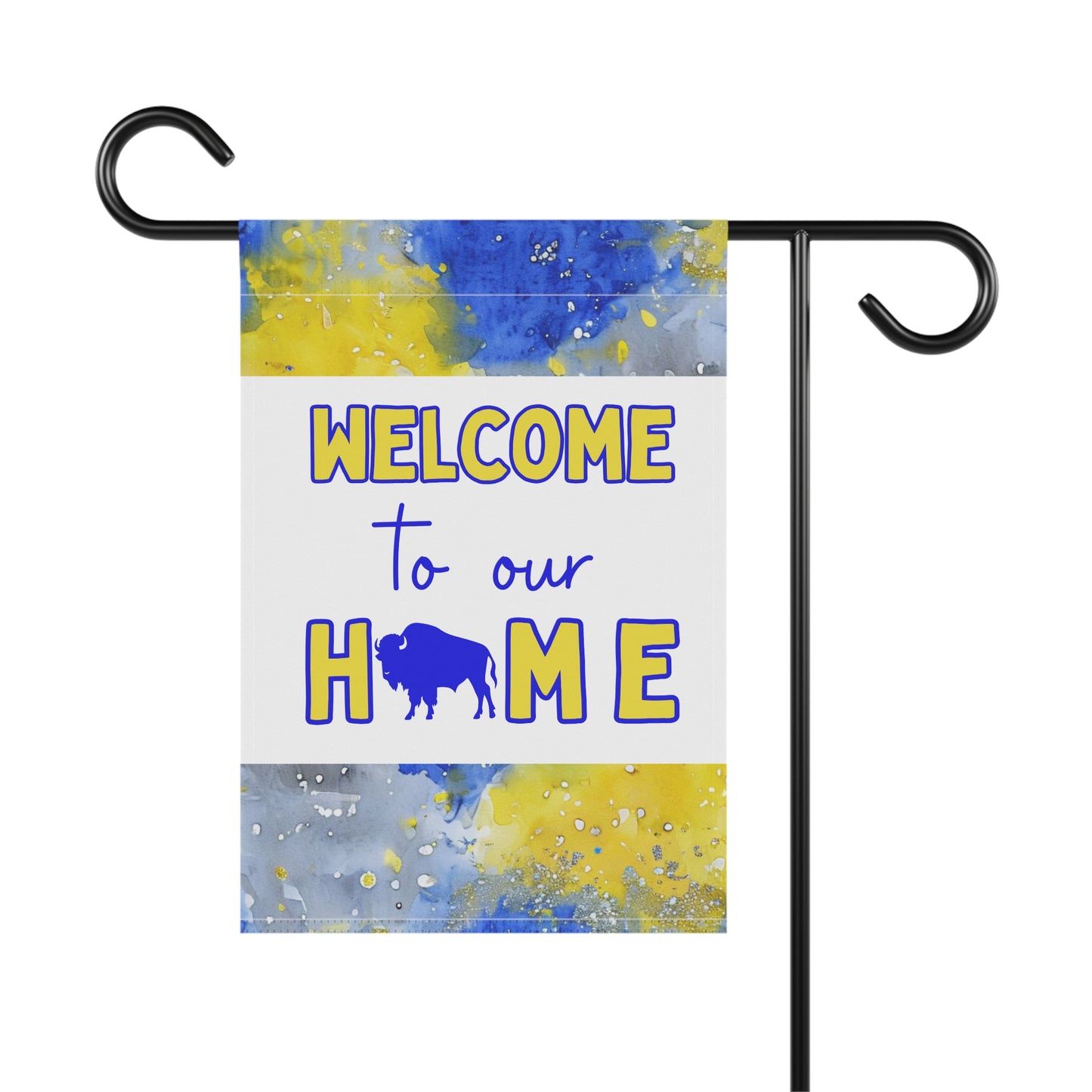 Welcome to Our Home Buffalo Hockey Watercolor Design