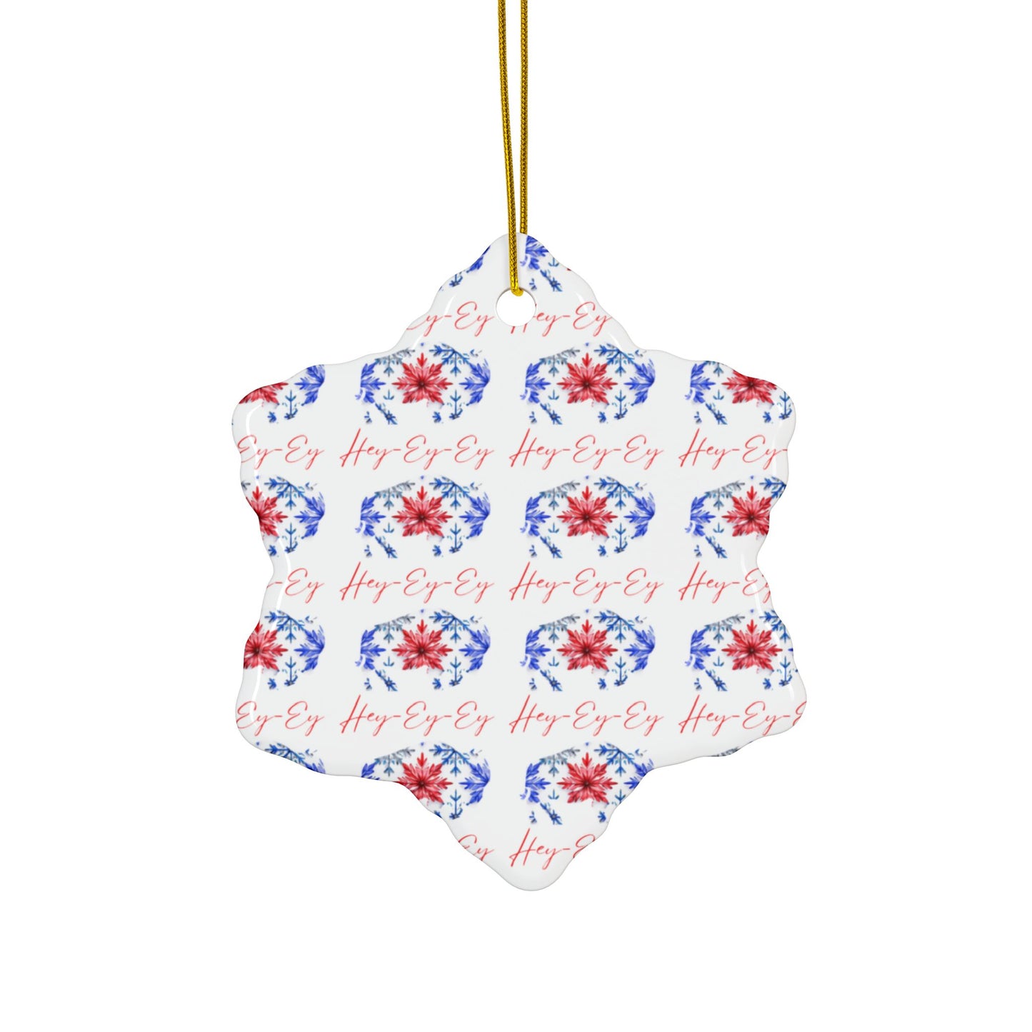 Hey, Ey, Ey, Ey Watercolor Stripe Ceramic Ornament: 2-Side Print, Available in (1pc, 3pcs, 5pcs, 10pcs)