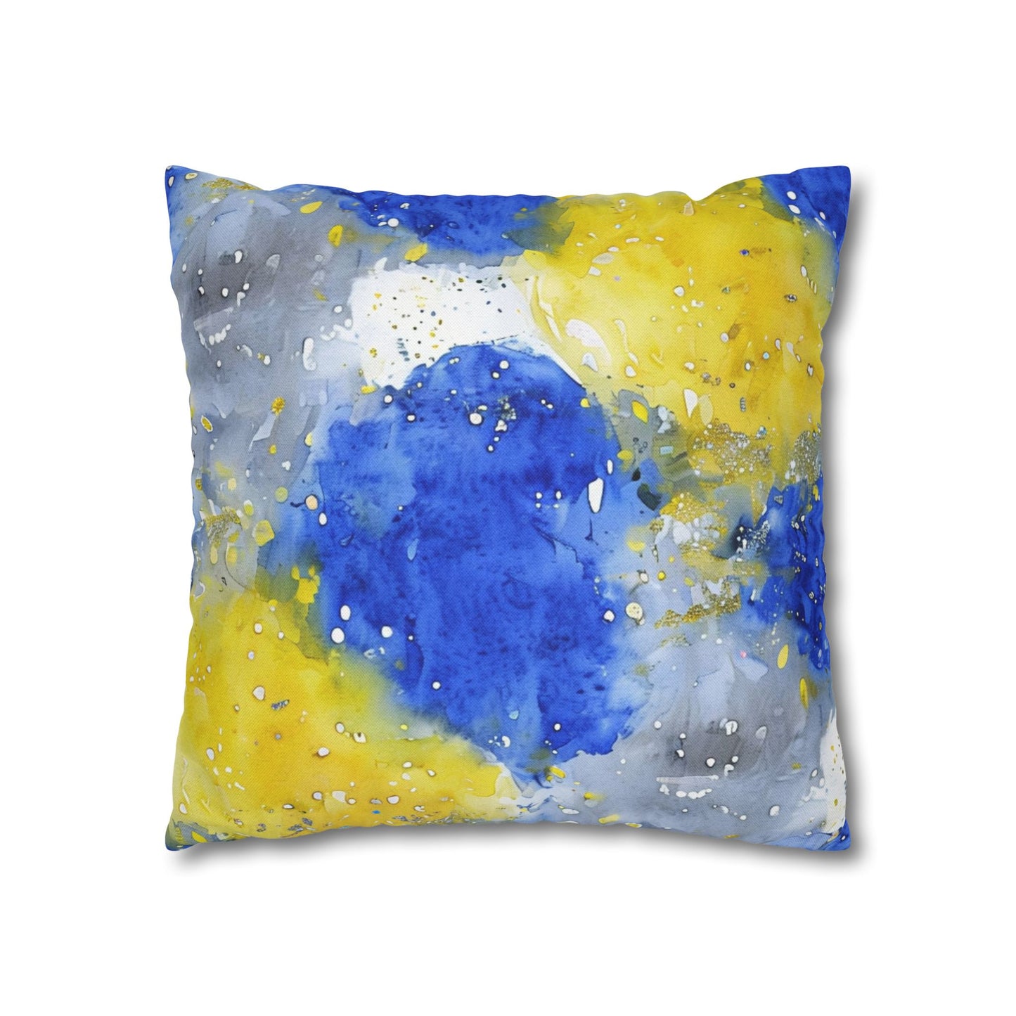 Buffalo Sabres Watercolor Splatter Spun Polyester Square Pillowcase
