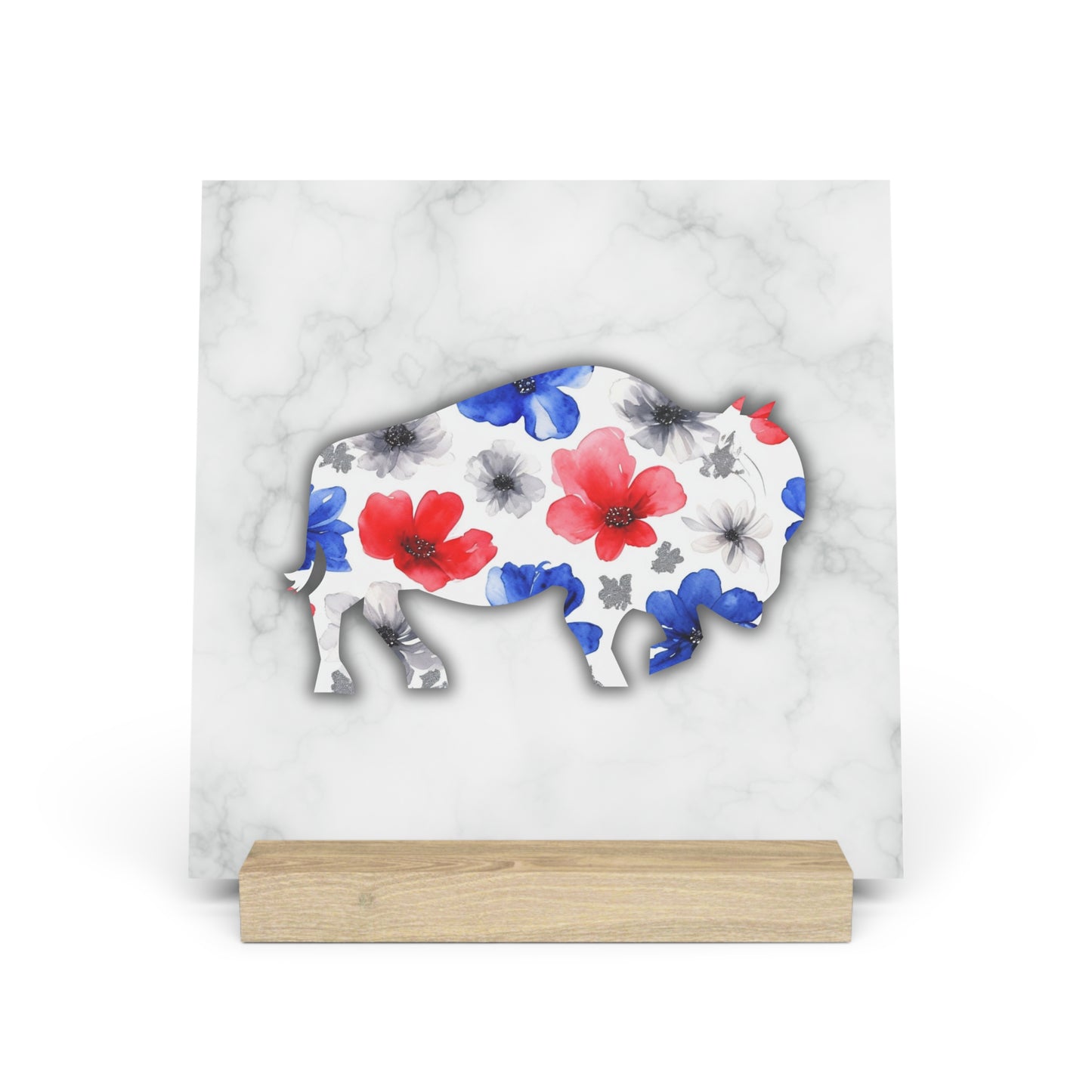 Floral Buffalo Gallery Board with Stand - Home Decor Display