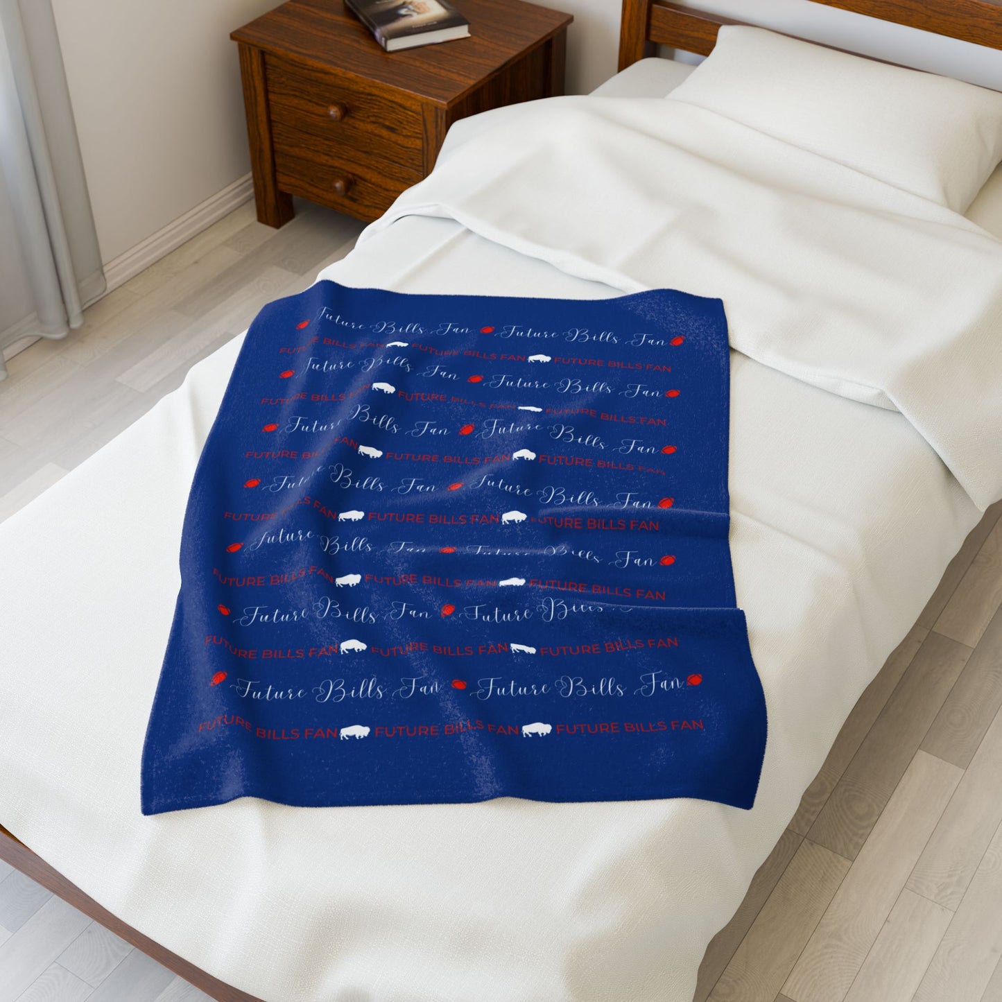 Future Buffalo Football Fan Warm and Cuddly Velveteen Plush Blanket