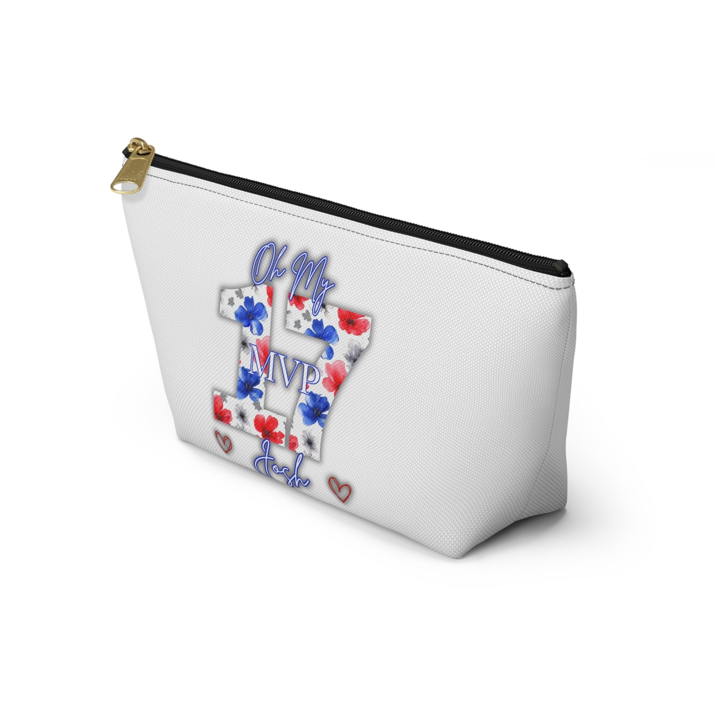 Oh My Josh Buffalo Football Retro Accessory Pouch w T-bottom ~ White