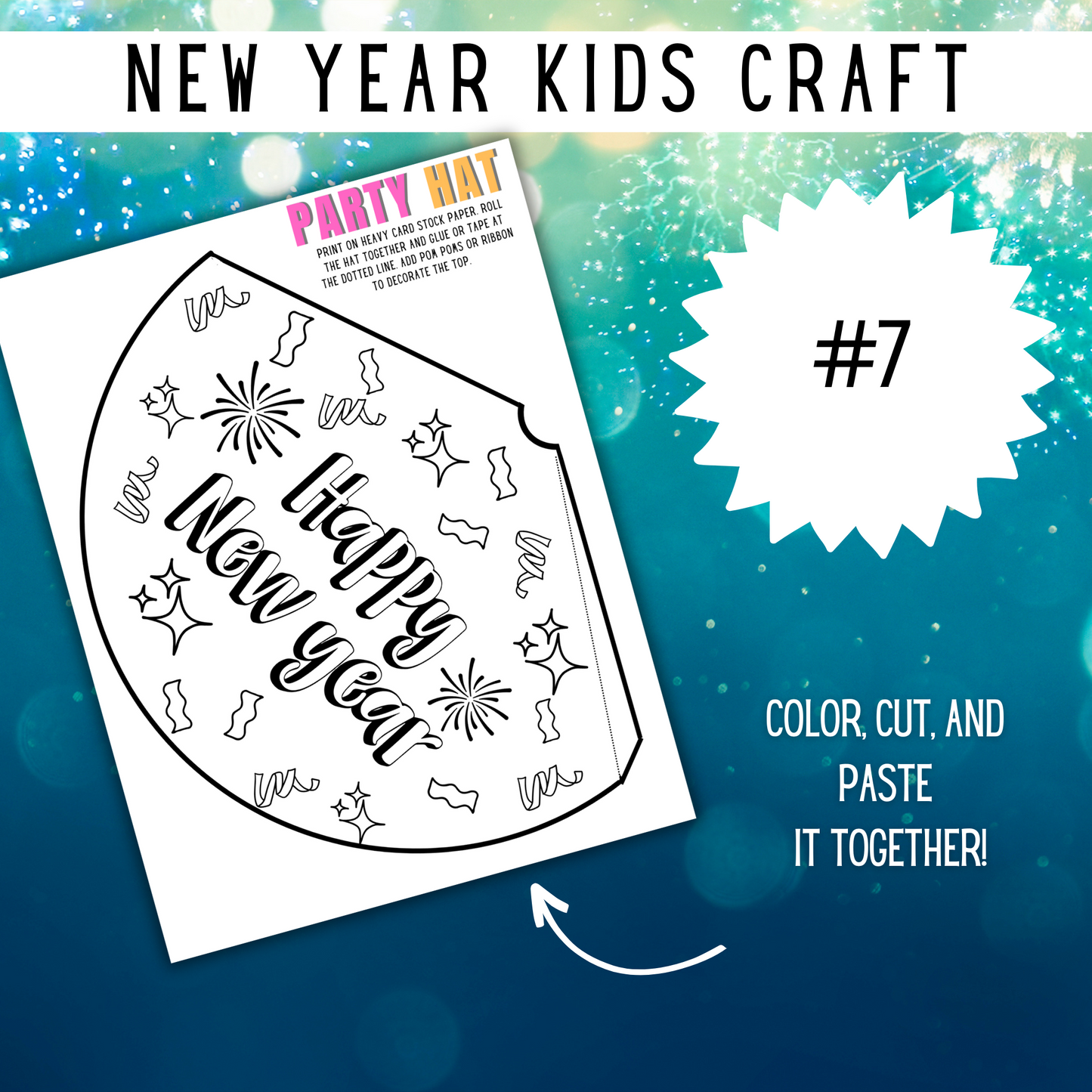 New Years Packet of Games, Coloring and Kids Crafts