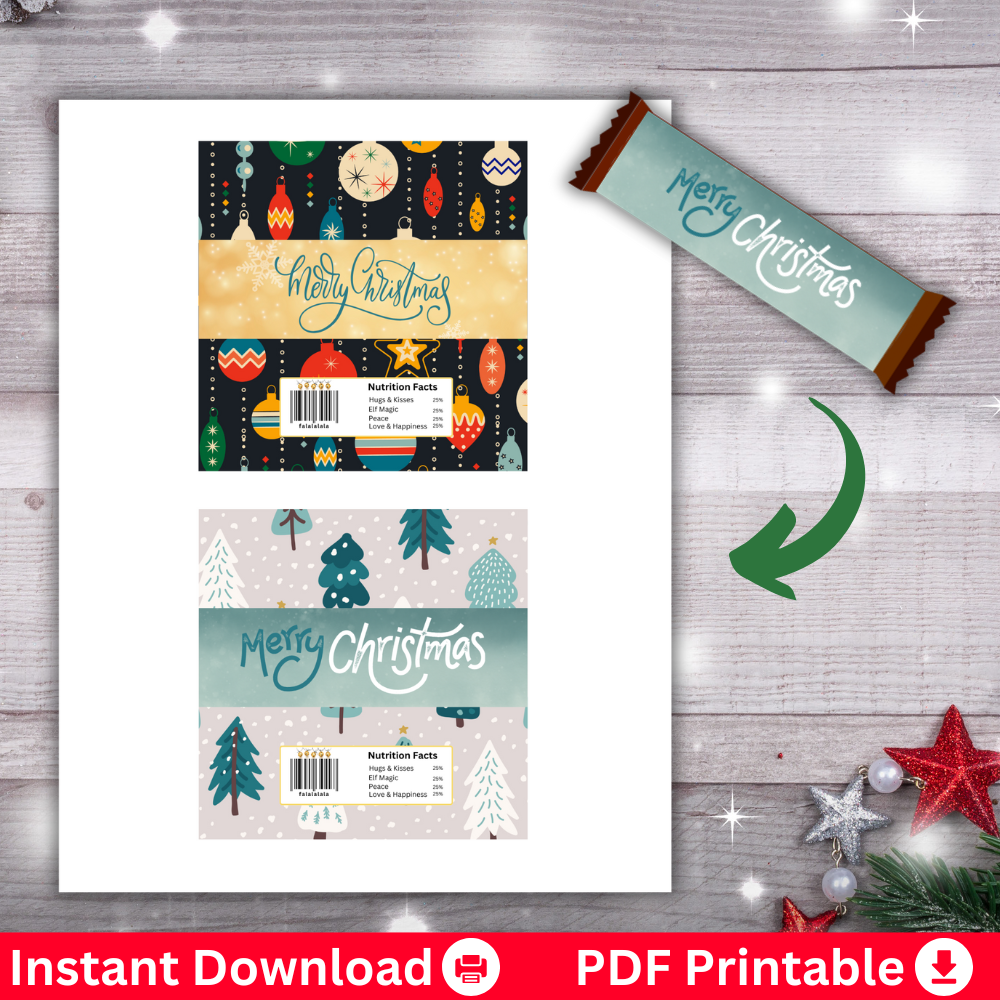 Christmas Candy Wrapper Digital Downloads