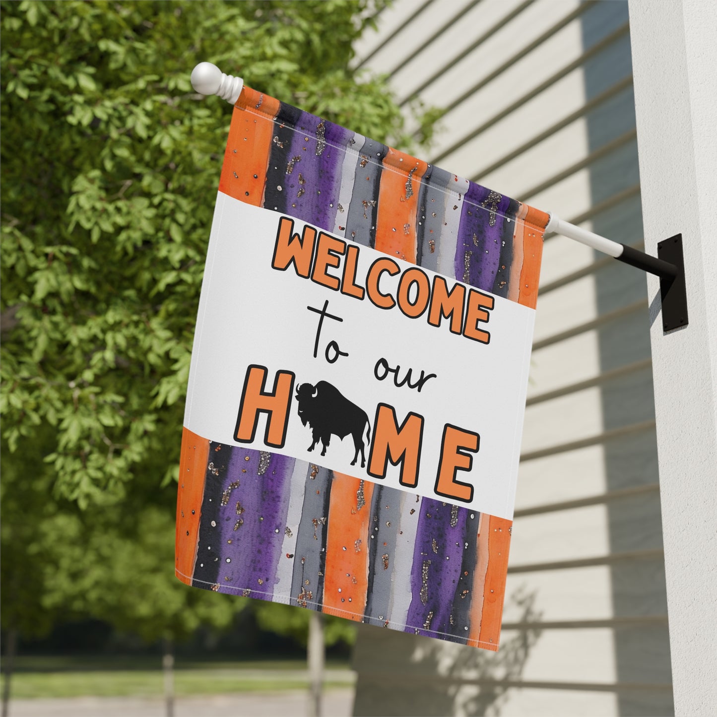 Welcome to Our Home Buffalo Lacrosse Watercolor Design