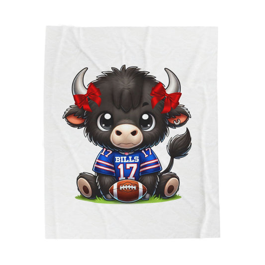 Children’s Buffalo Football Velveteen Blanket – Cozy Comfort for Little Fans Style #8