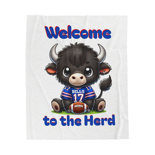 Welcome to the Herd: Children’s Buffalo Football Velveteen Blanket – Cozy Comfort for Little Fans (Buffalo WITHOUT bows)