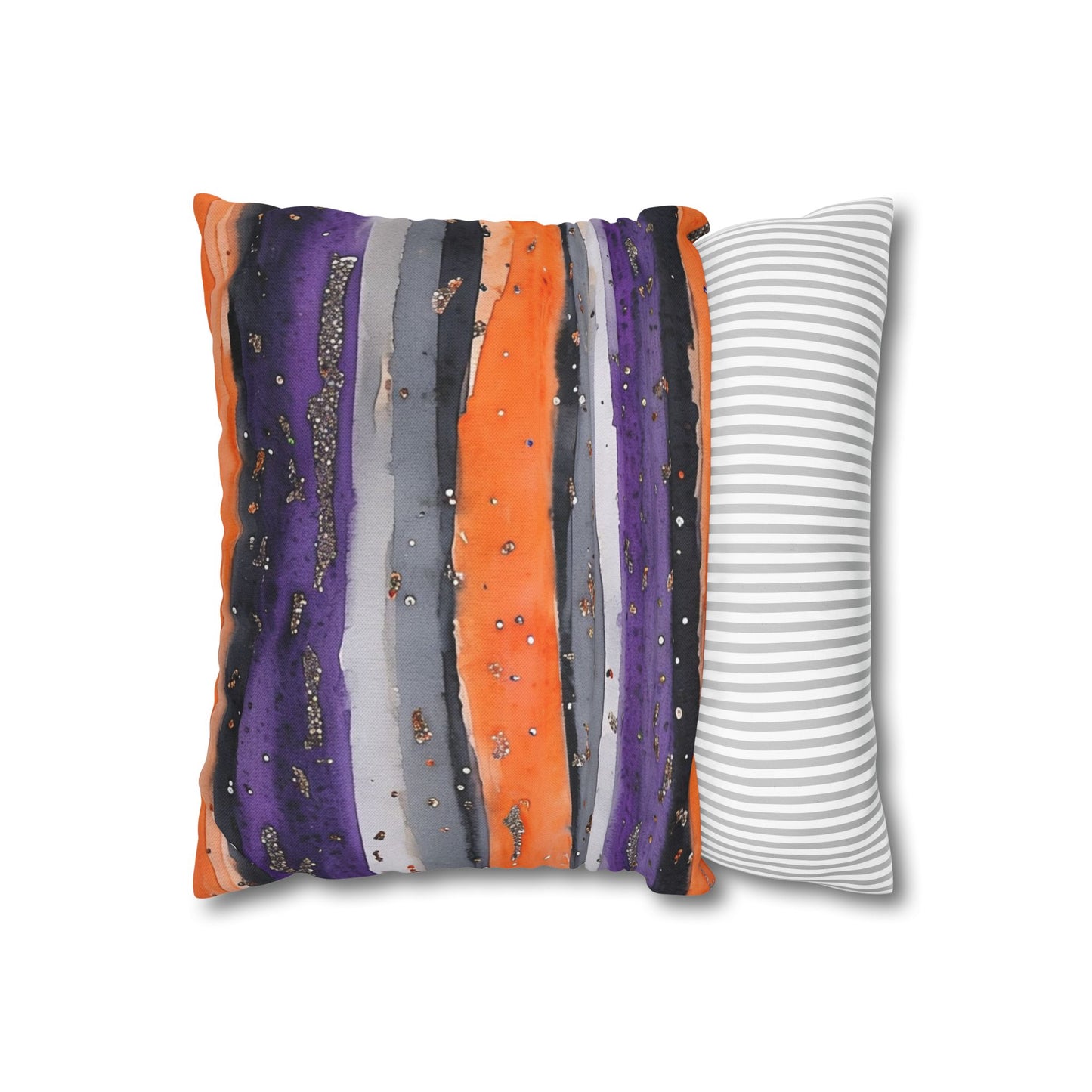 Bandits Stripe Watercolor Spun Polyester Square Pillowcase