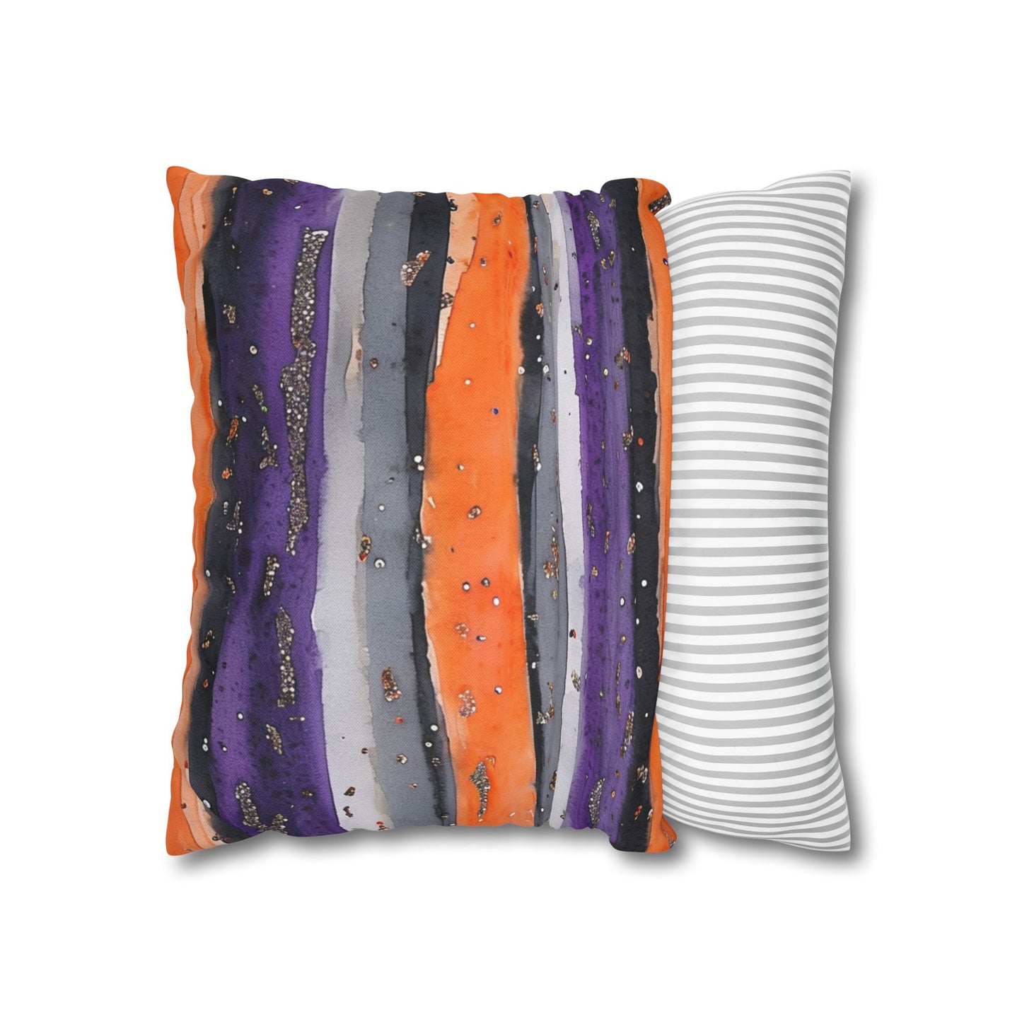 Bandits Stripe Watercolor Spun Polyester Square Pillowcase