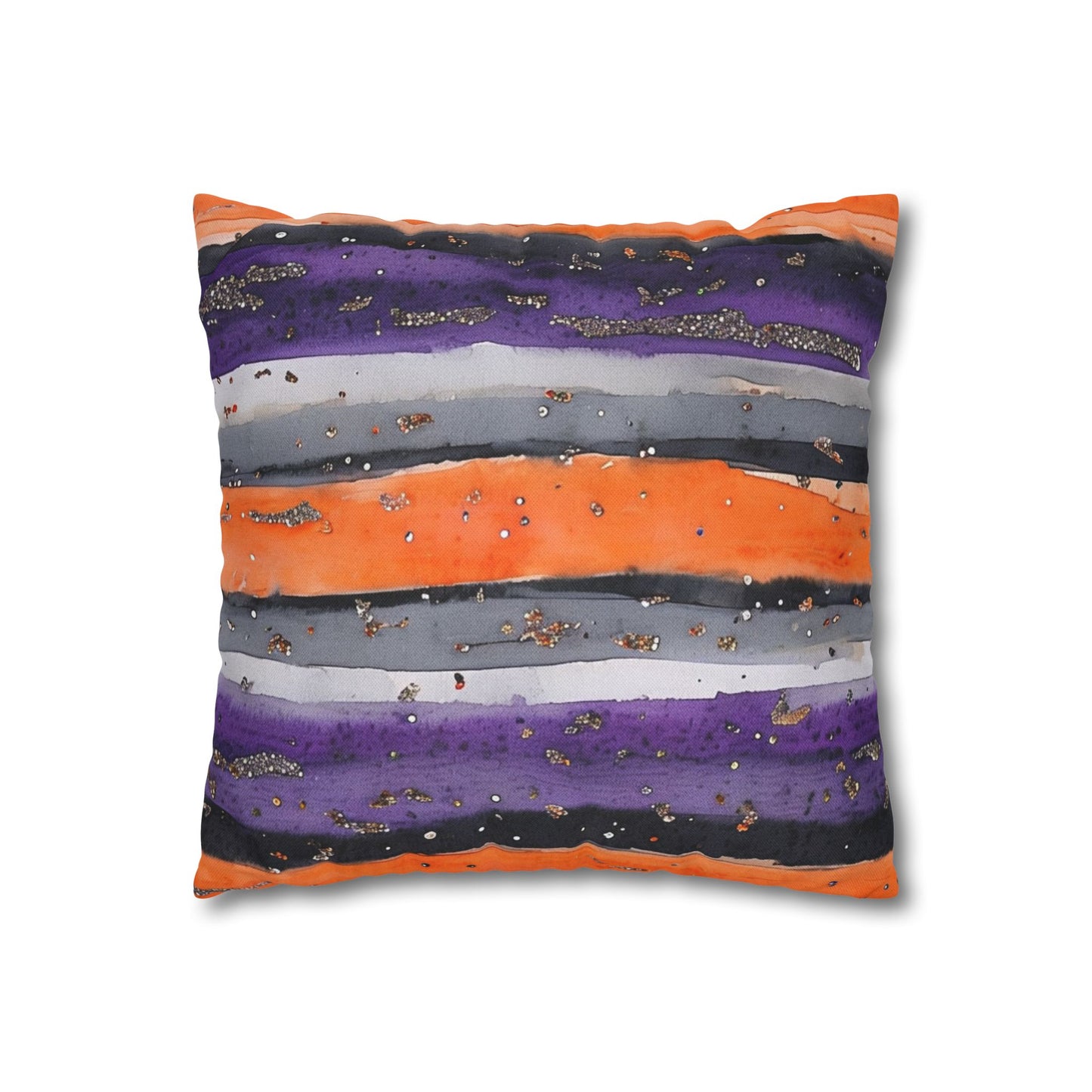 Bandits Stripe Watercolor Spun Polyester Square Pillowcase