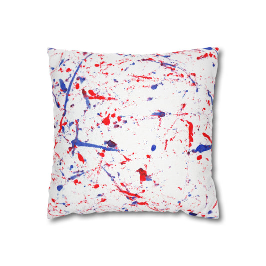 Buffalo Bills Paint Splatter Watercolor Spun Polyester Square Pillowcase